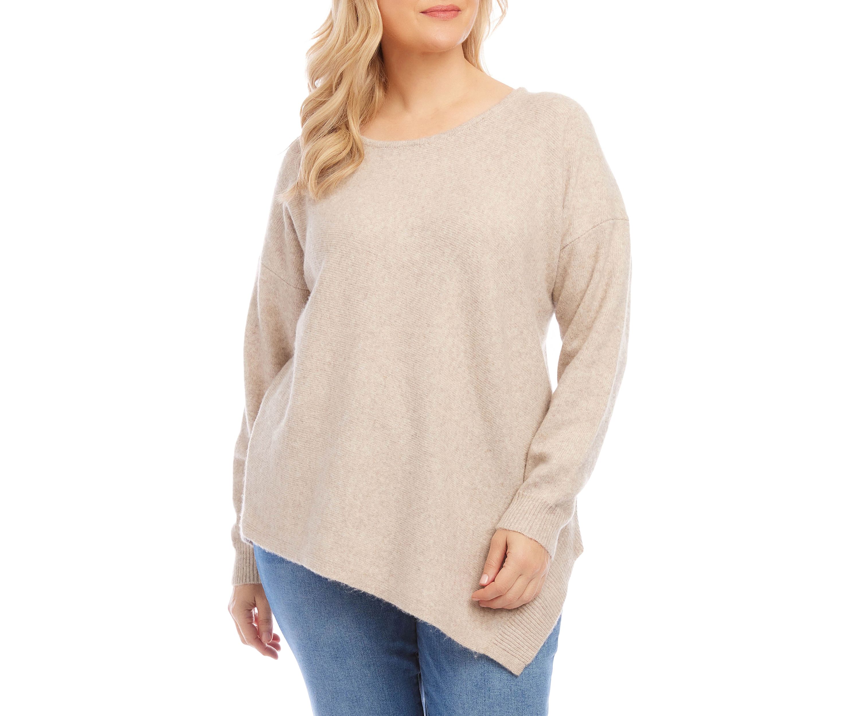 Plus Size Asymmetric Hem Sweater