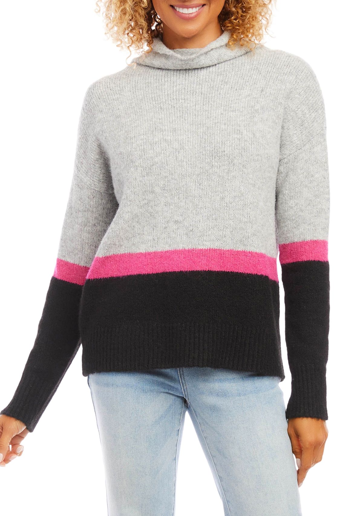 Womens Color Block Sweater
