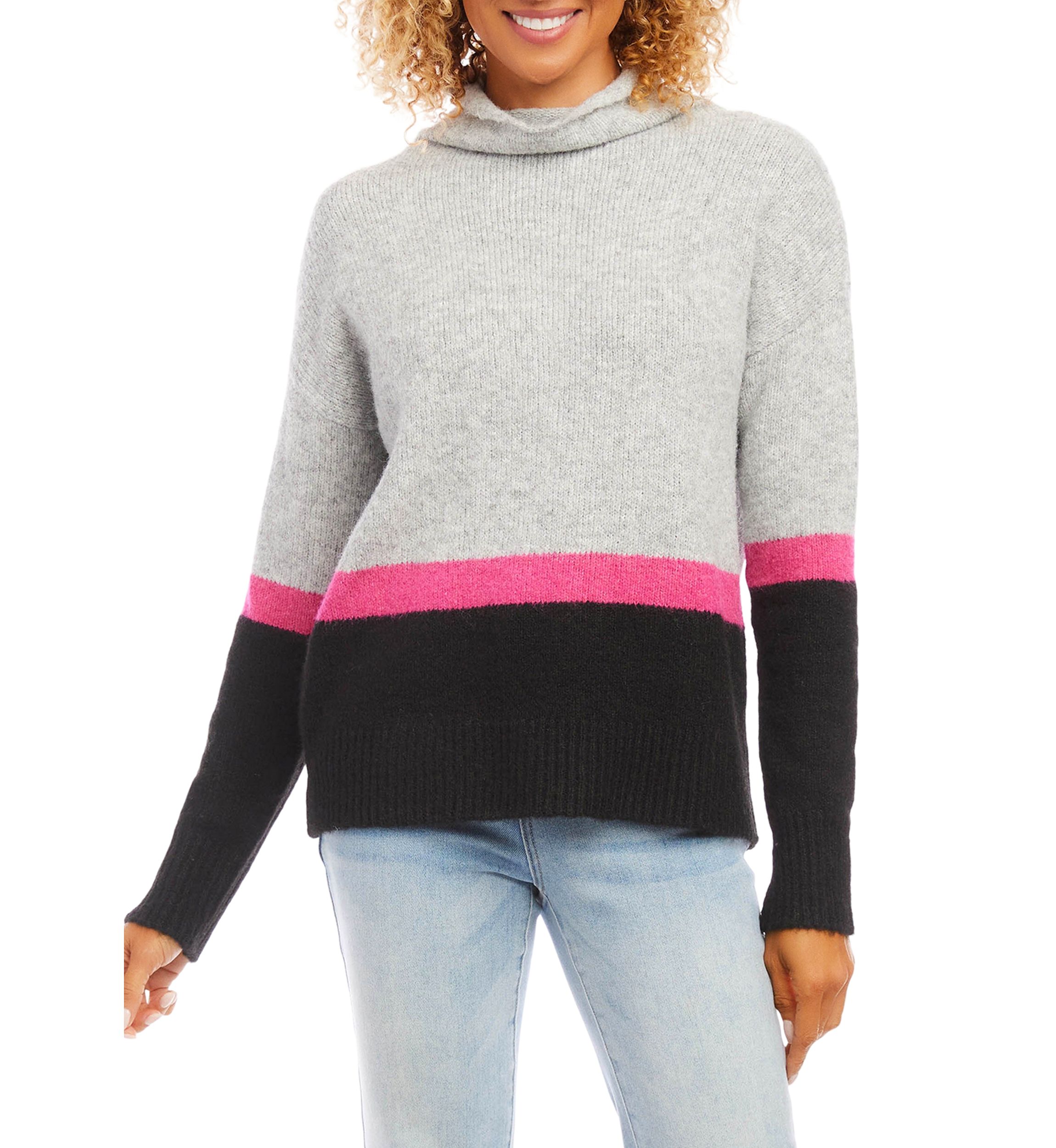 Womens Color Block Sweater