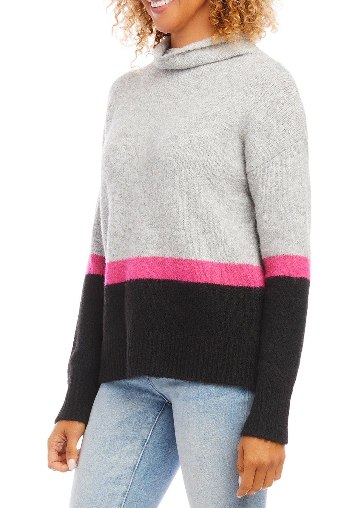Womens Color Block Sweater