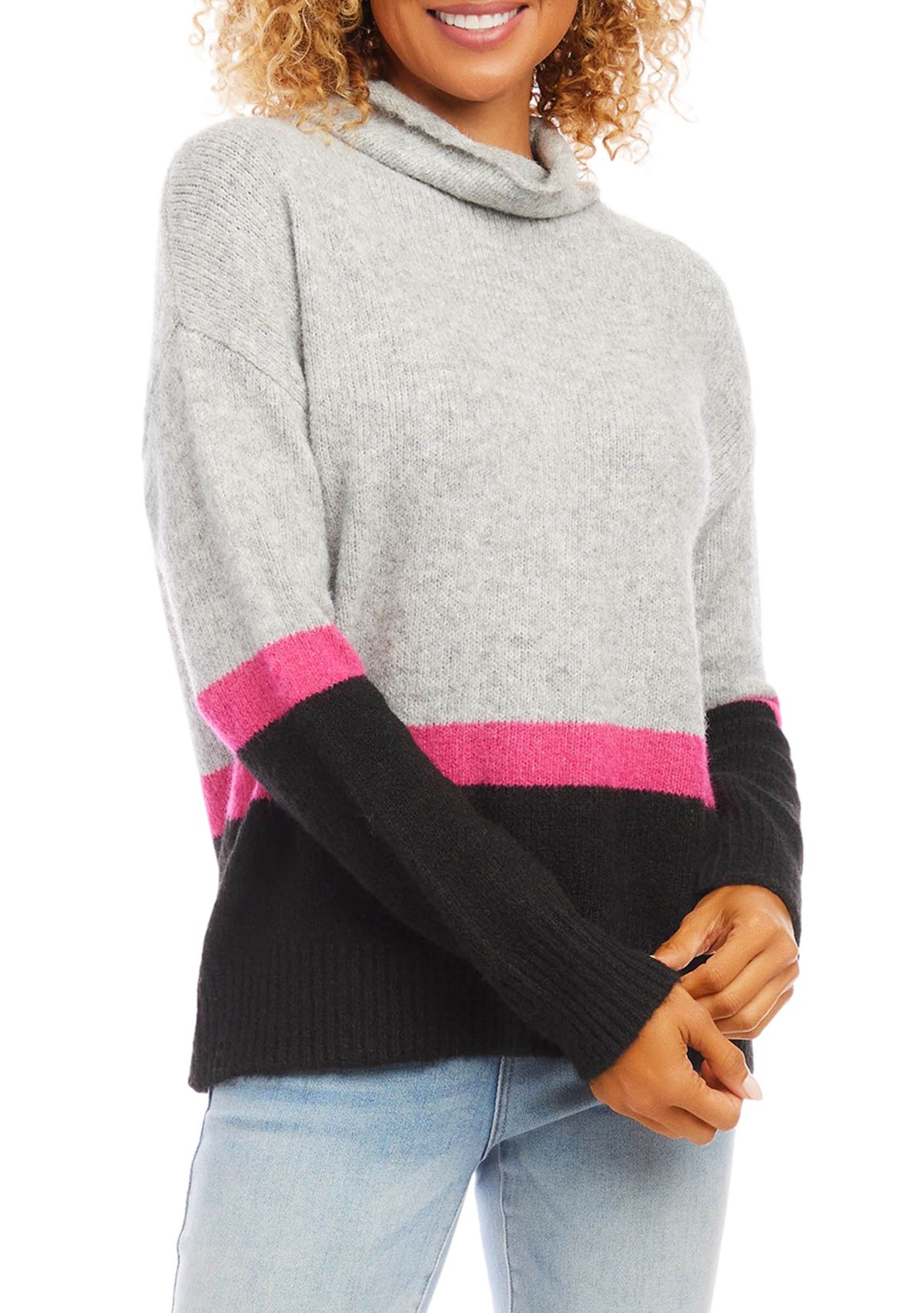 Womens Color Block Sweater