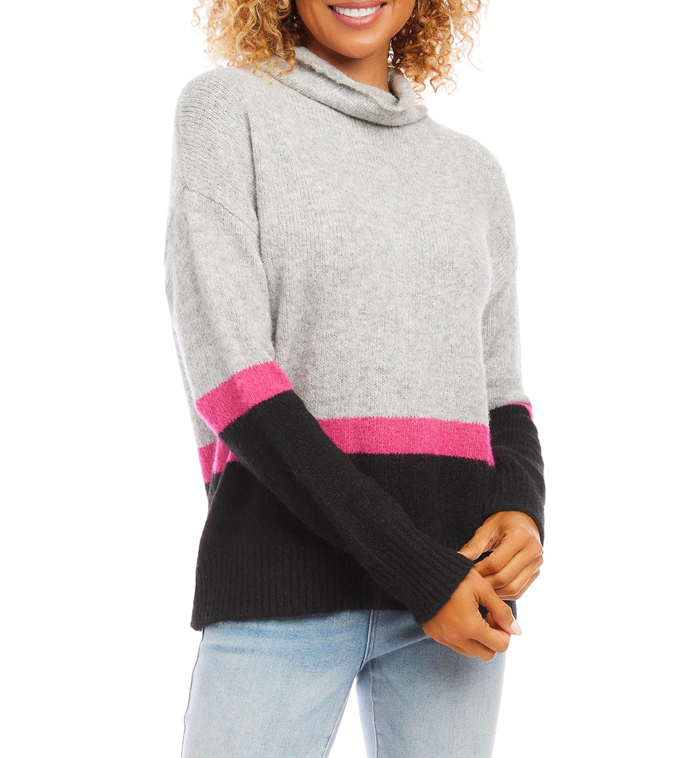 Womens Color Block Sweater