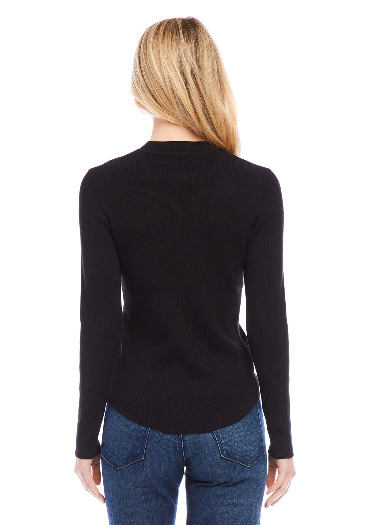 Womens Ribbed Long Sleeve Sweater
