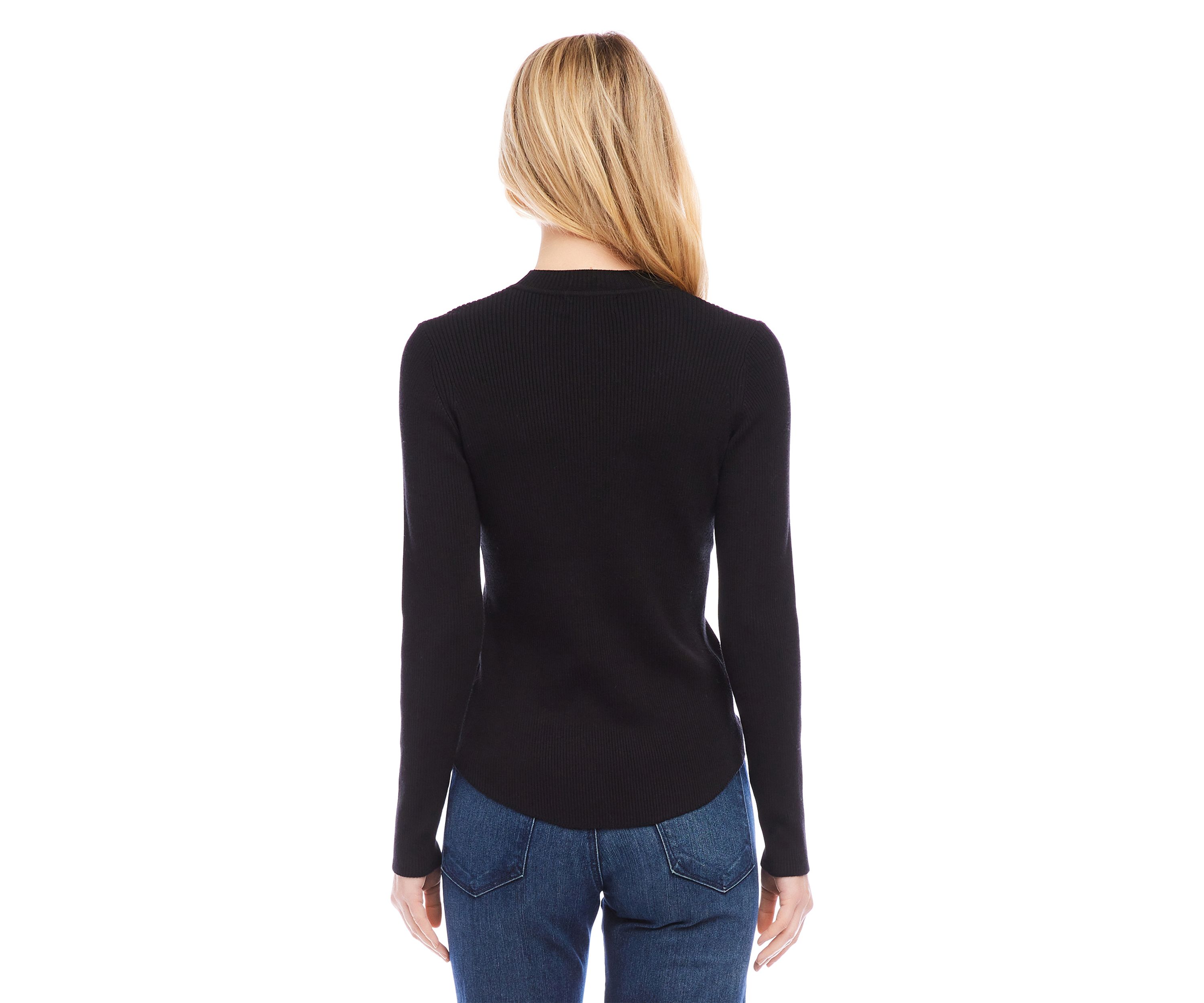 Womens Ribbed Long Sleeve Sweater