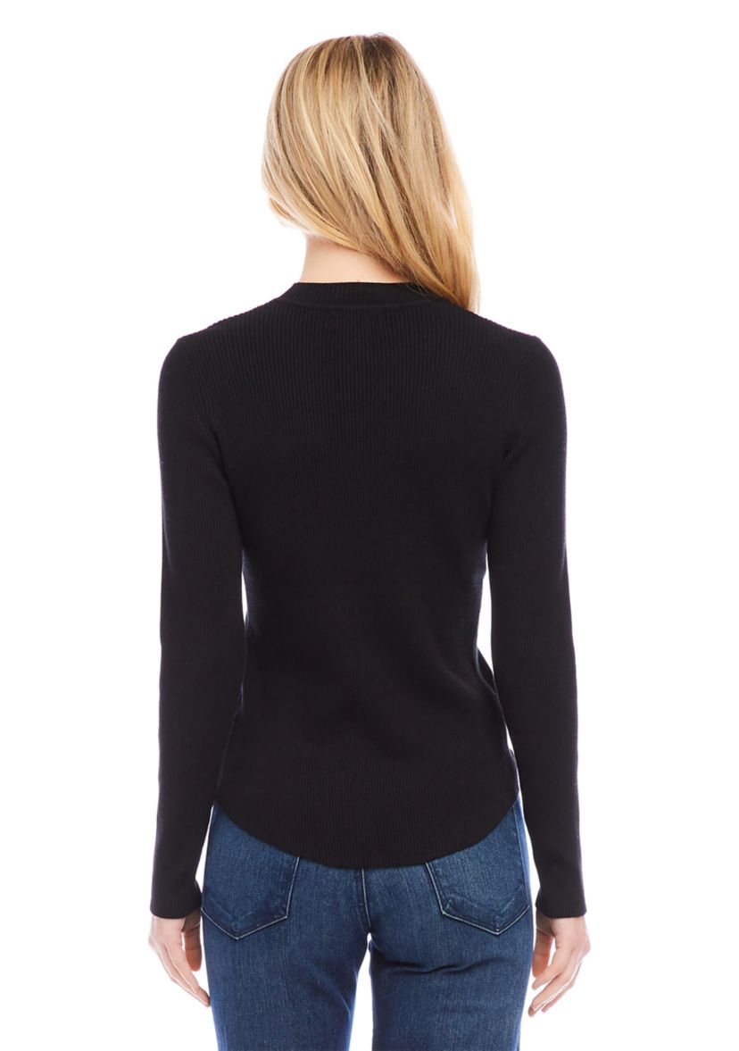 Womens Ribbed Long Sleeve Sweater