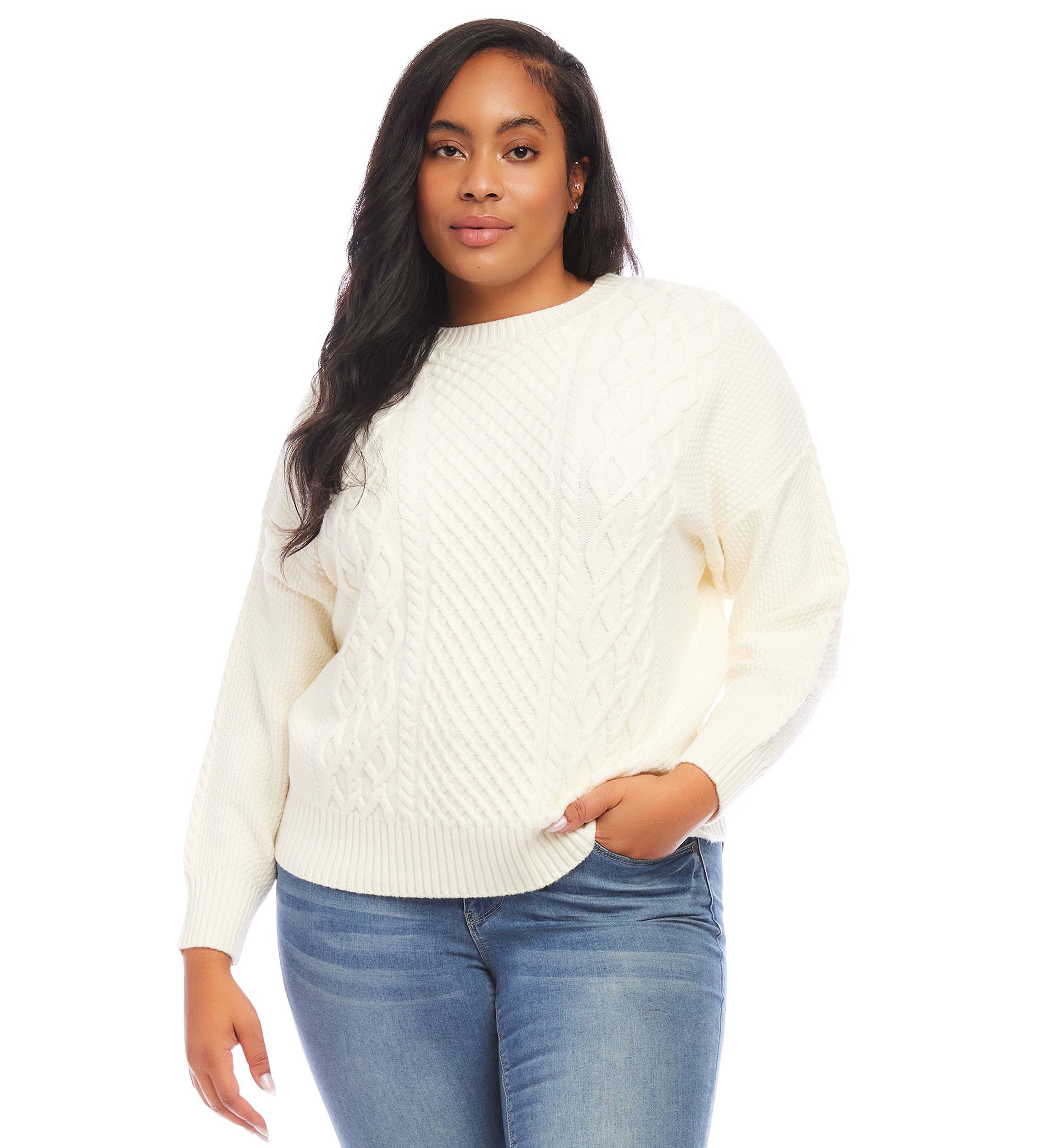 Plus Size Cable Knit Sweater
