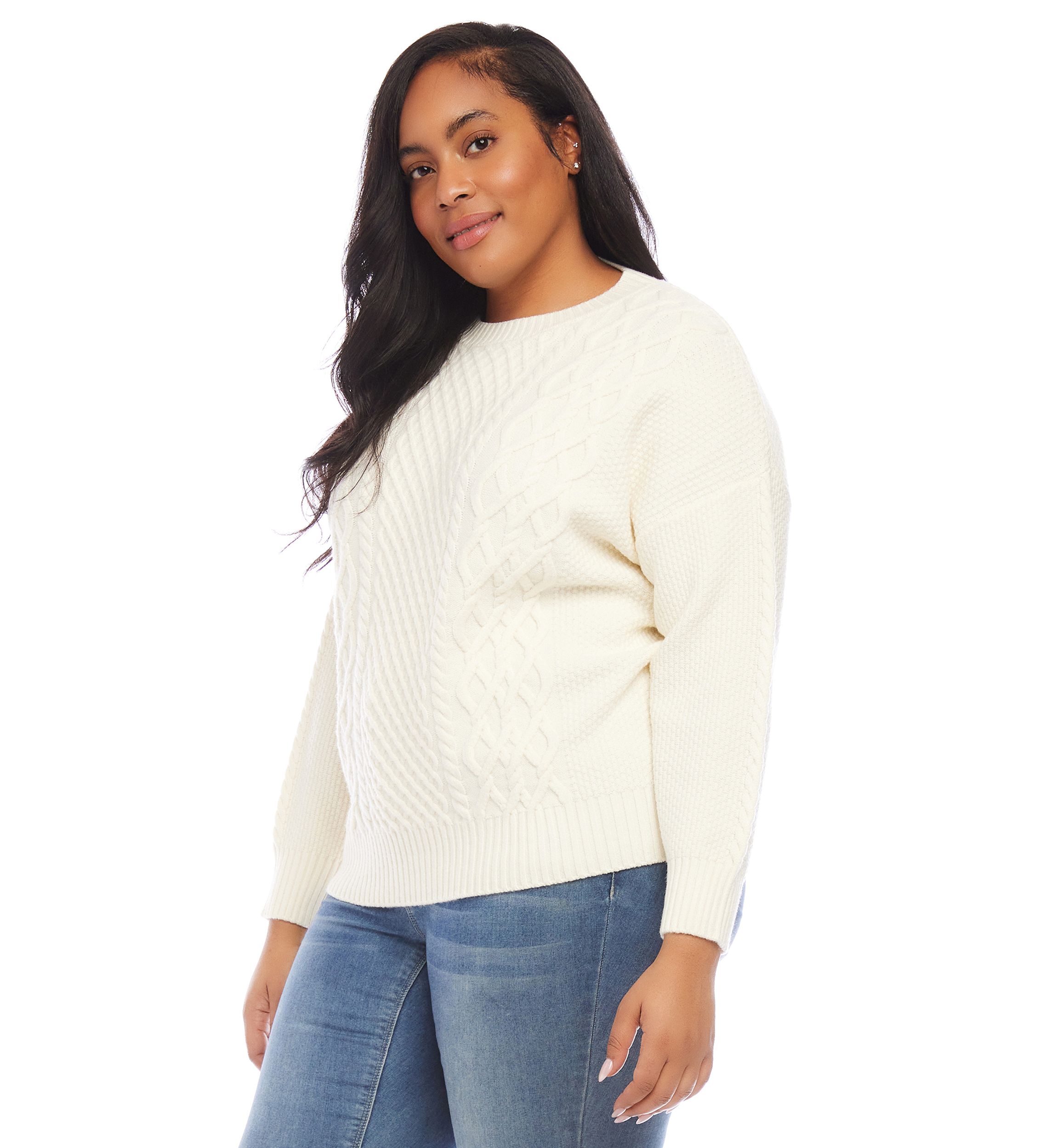 Plus Size Cable Knit Sweater