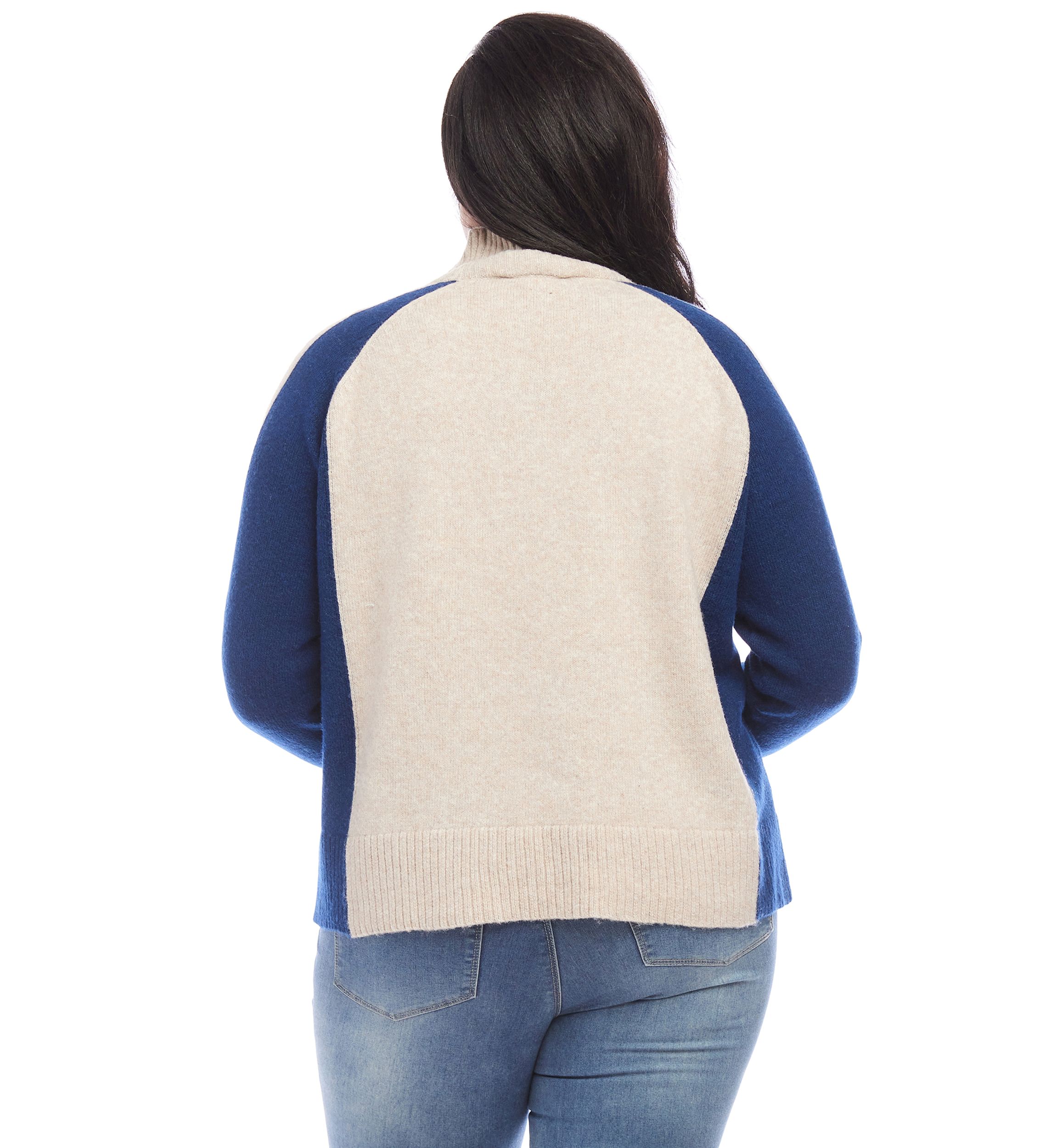Plus Size Color Block Sweater