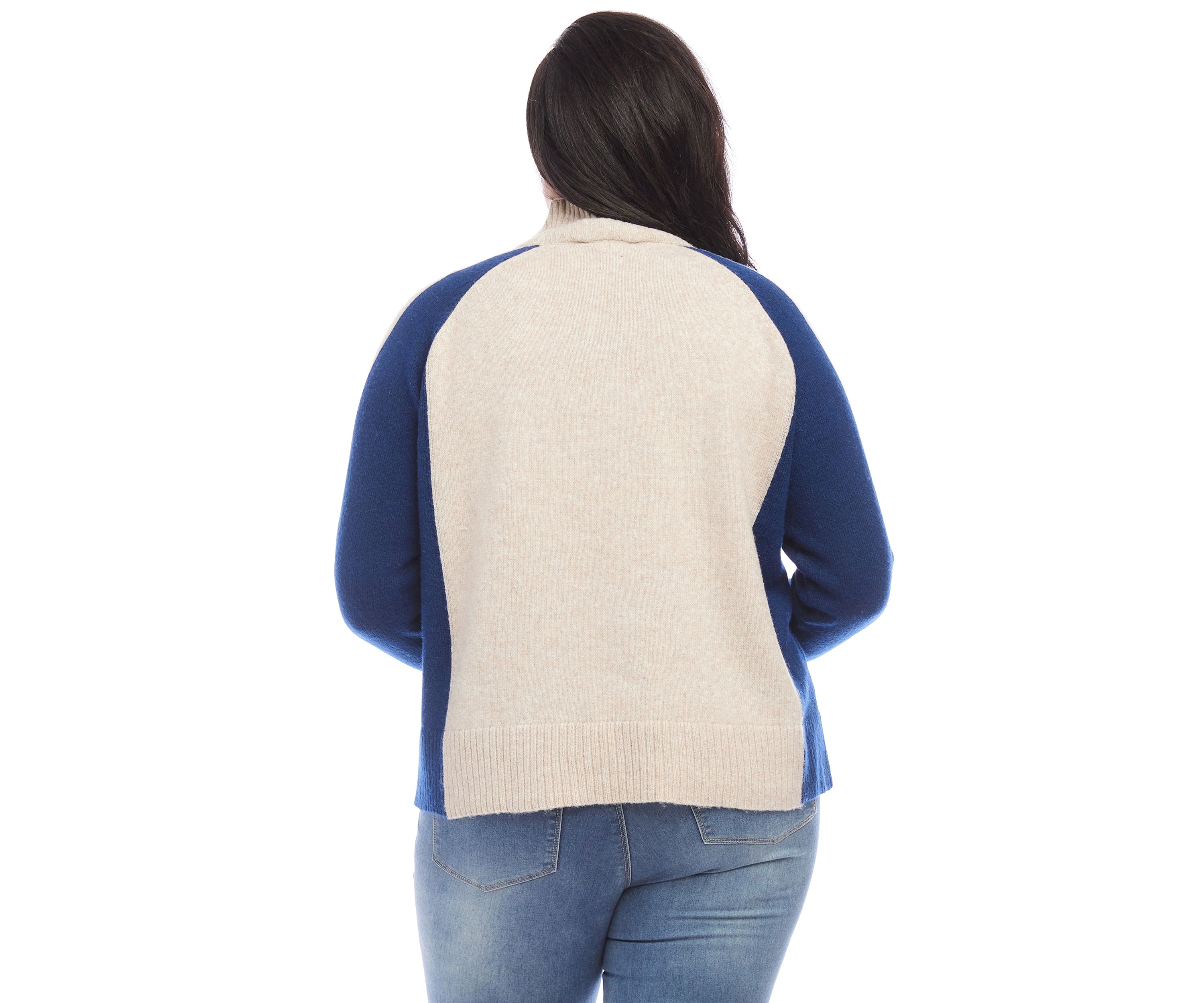 Plus Size Color Block Sweater