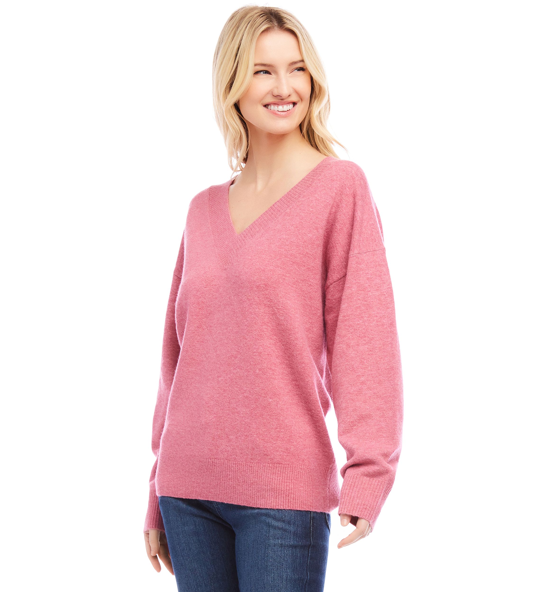 Womens Oversized V-Neck Sweater