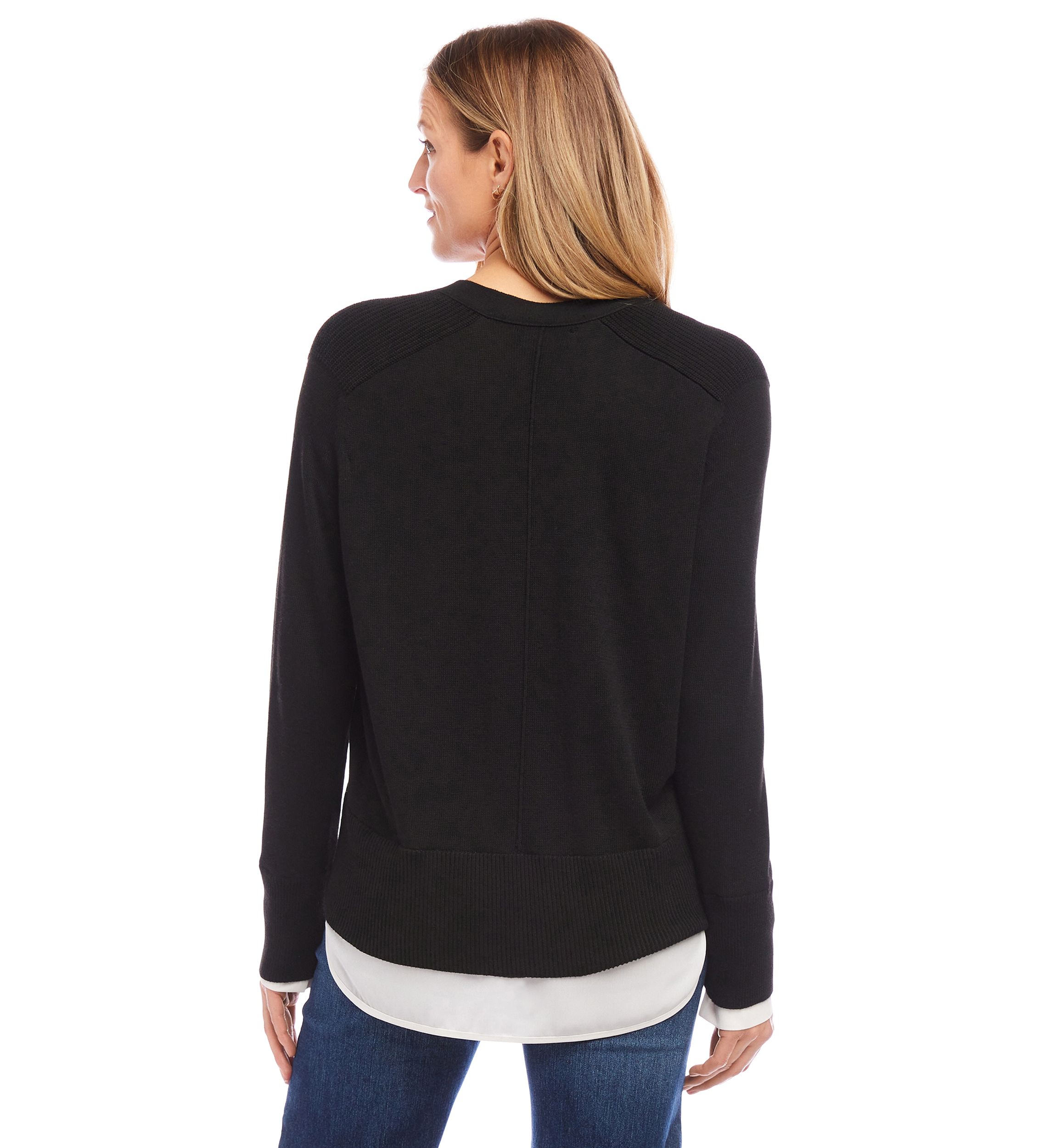 Womens Layered Sweater Cardigan