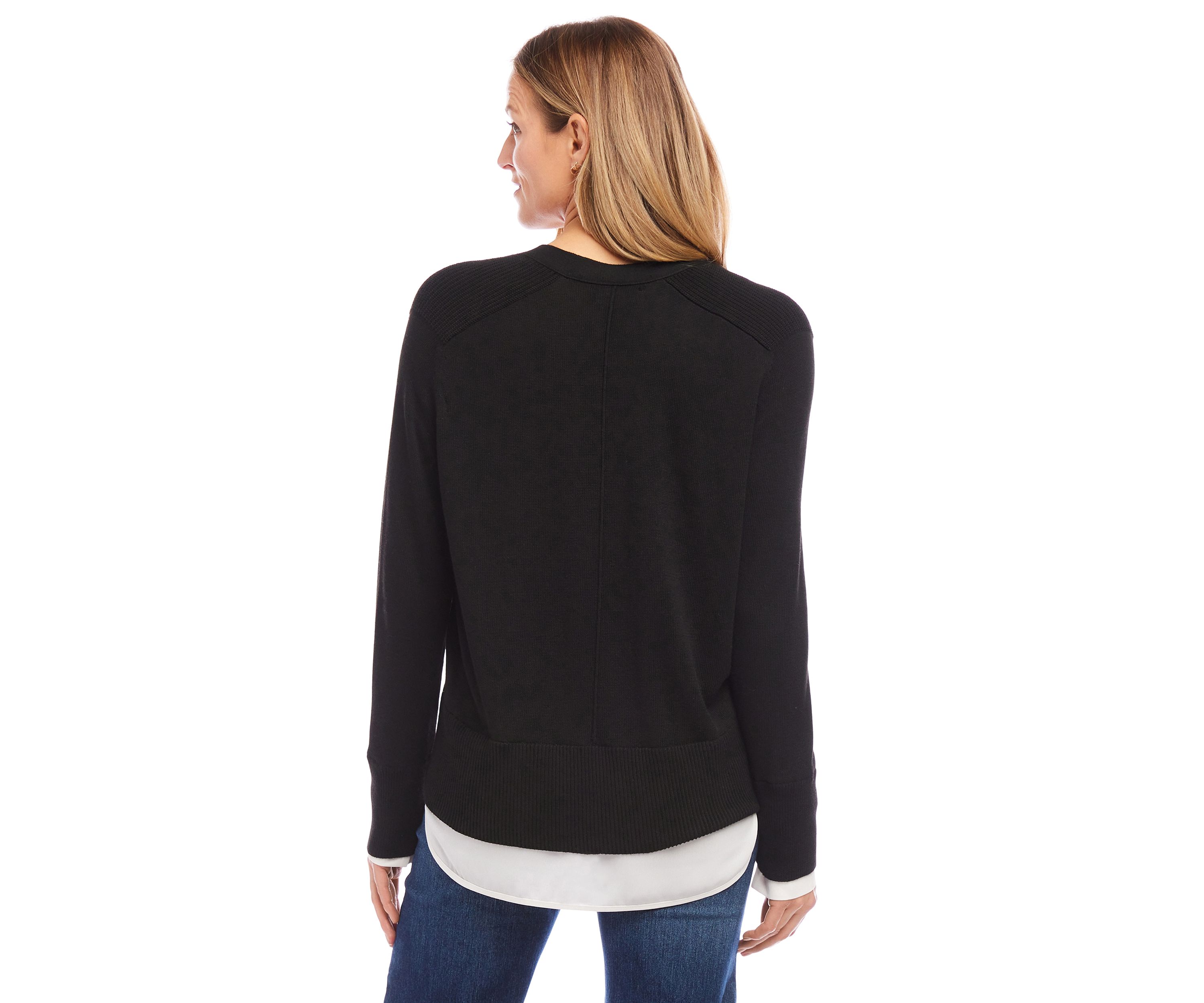 Womens Layered Sweater Cardigan