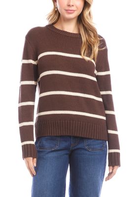 Karen Kane Women's Stripe Crew Neck Sweater, XL