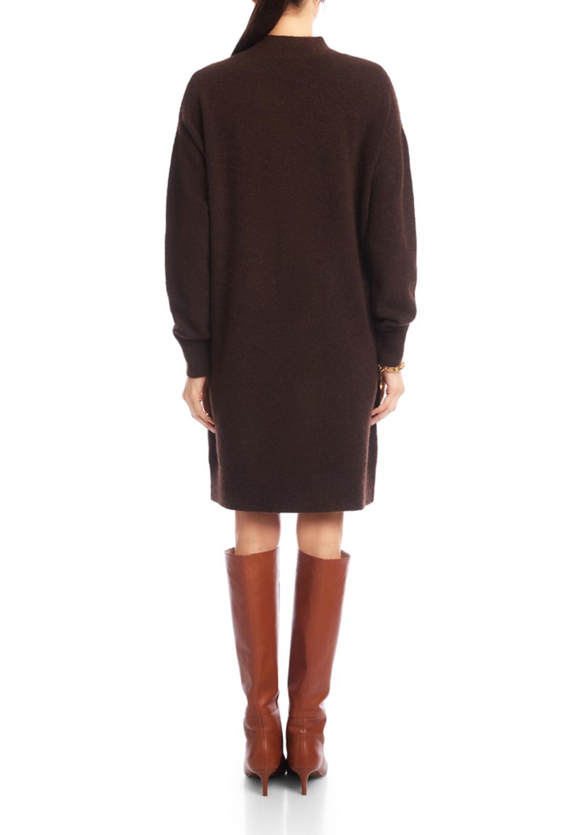 Womens Mock Neck Sweater Dress