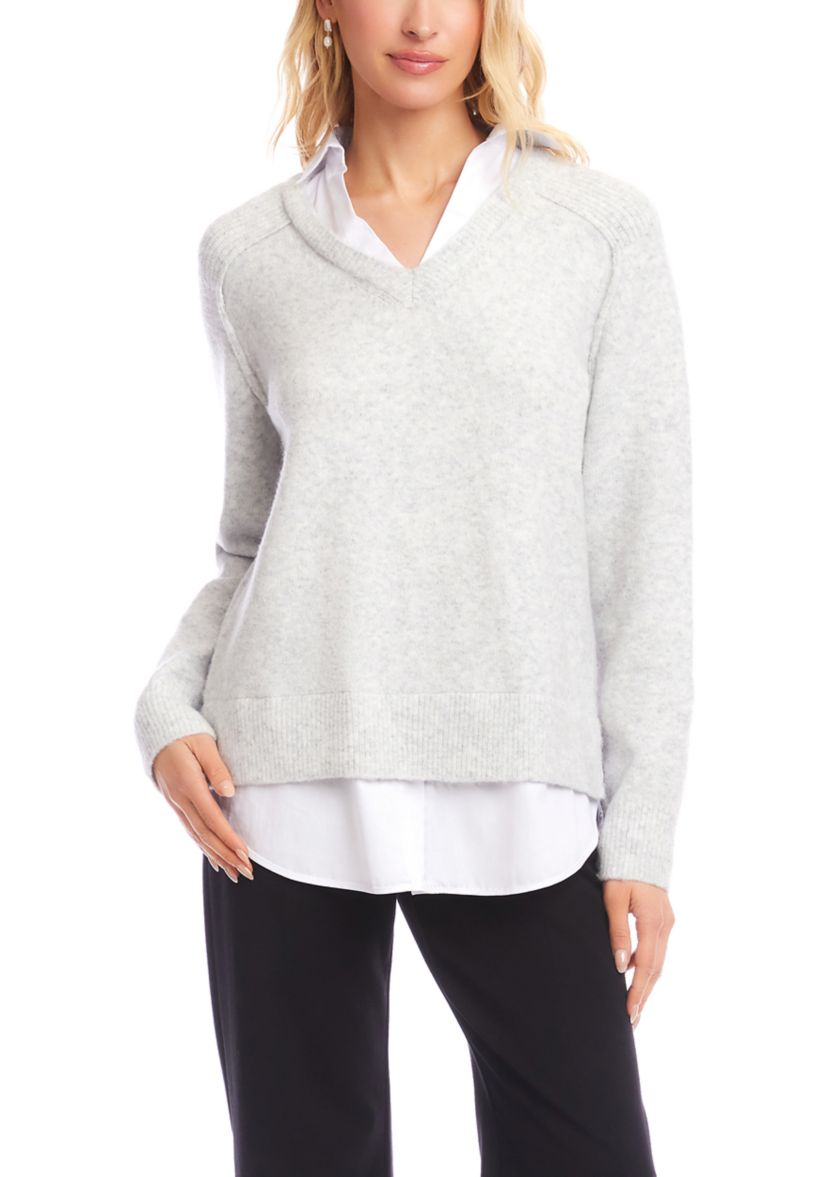 Petite Gift Layered Sweater 
