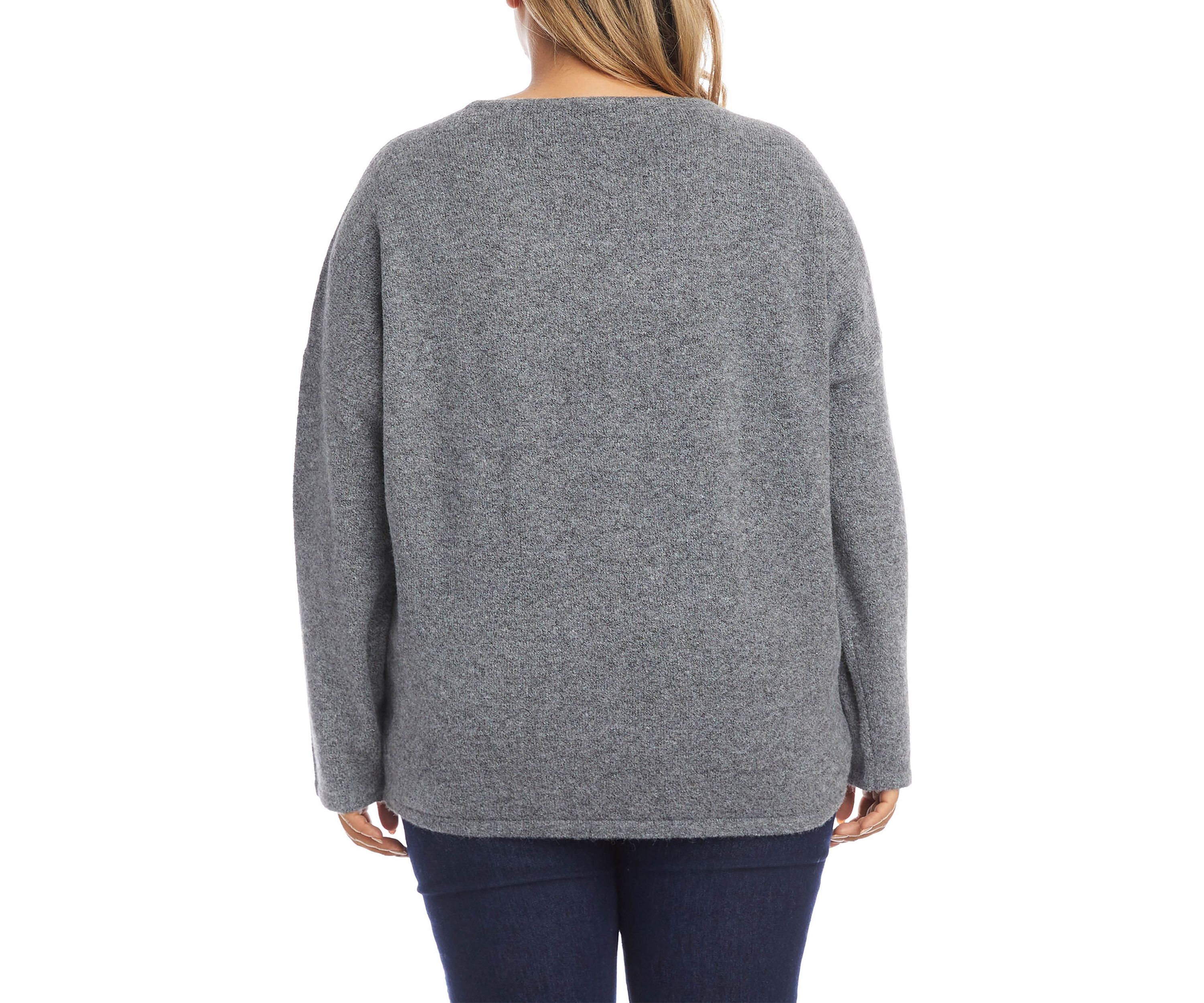 Plus Size V-Neck Relaxed Fit Sweater