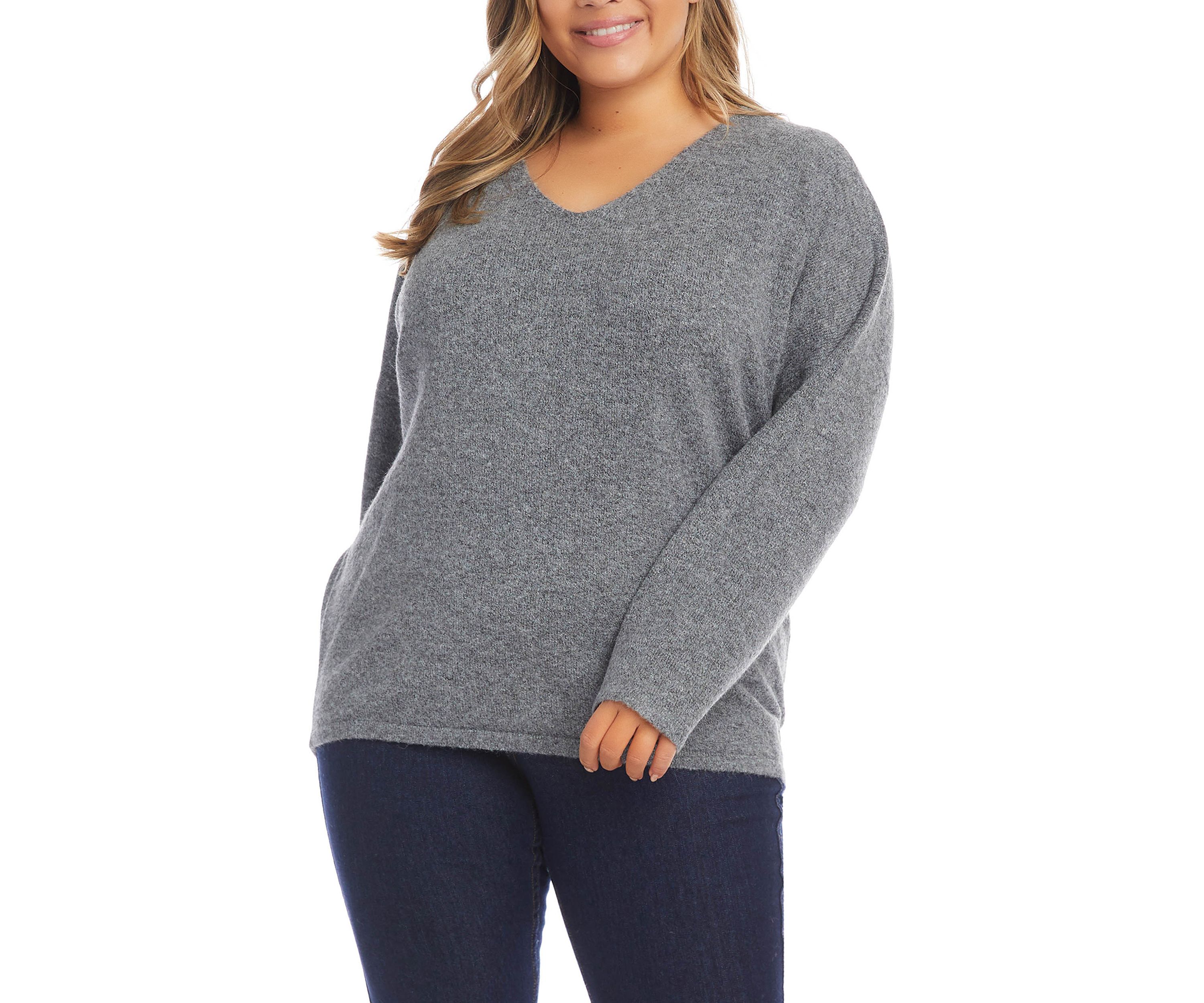Plus Size V-Neck Relaxed Fit Sweater
