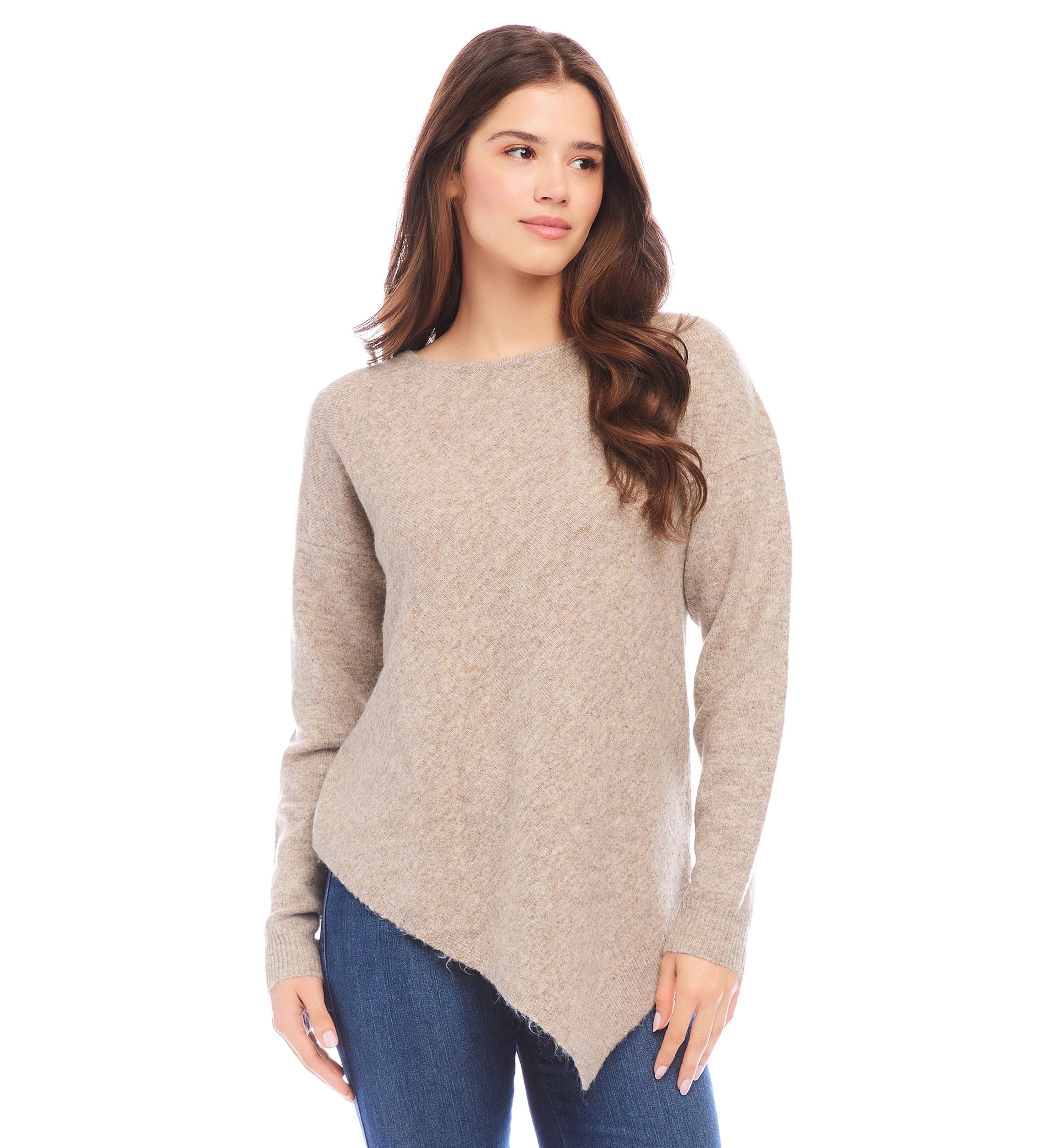 Petite Asymmetric Hem Sweater