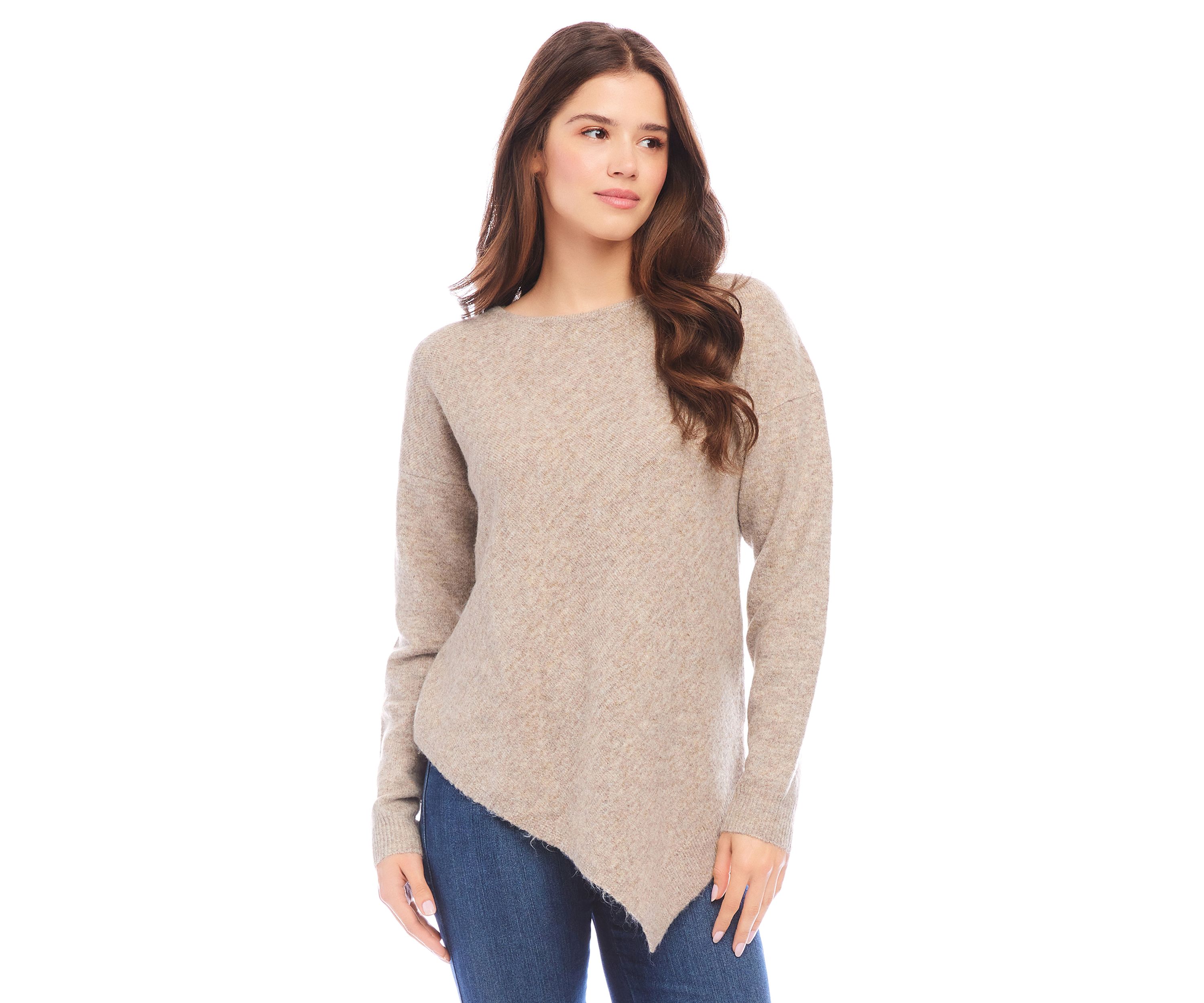 Petite Asymmetric Hem Sweater