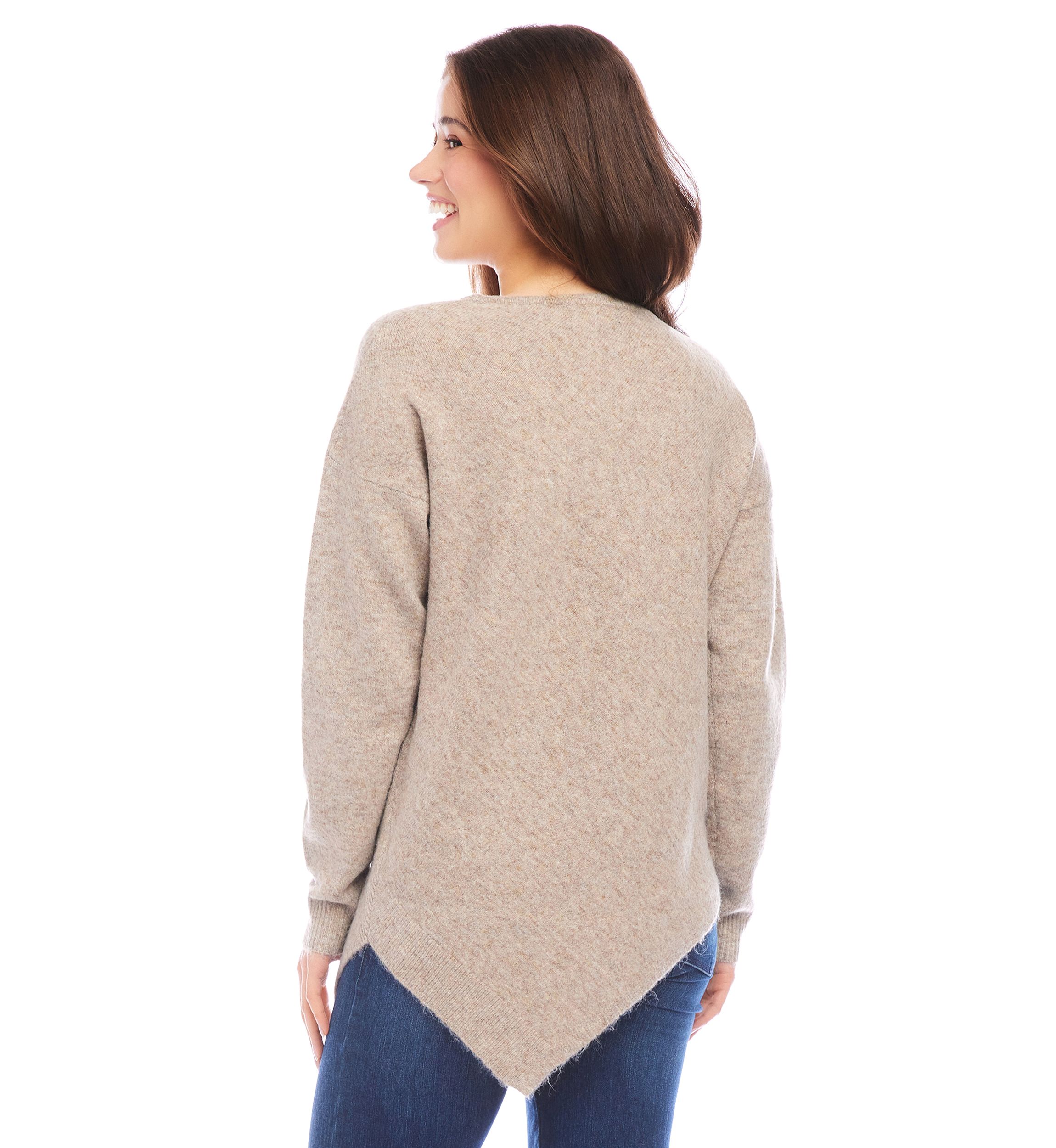Petite Asymmetric Hem Sweater