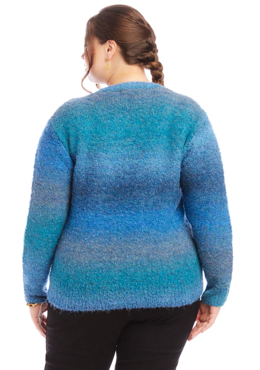 Plus Size Ombré Boucle Sweater