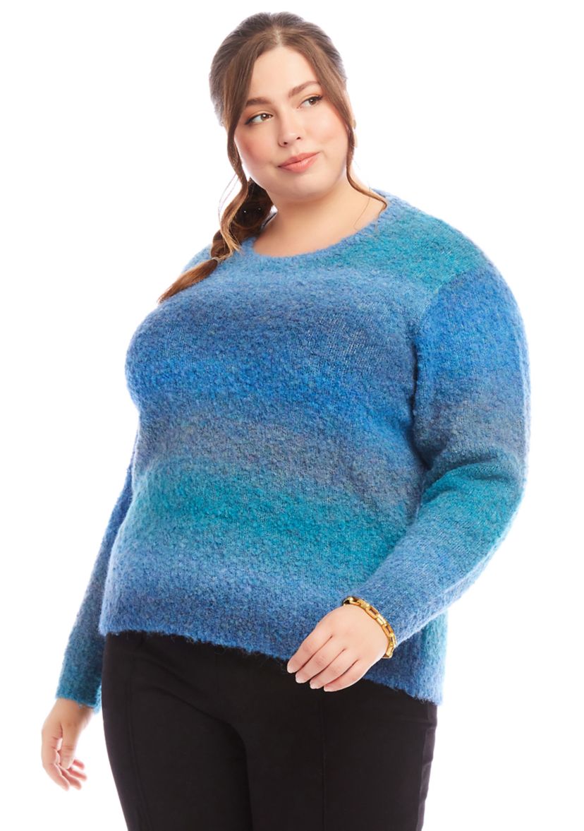 Plus Size Ombré Boucle Sweater