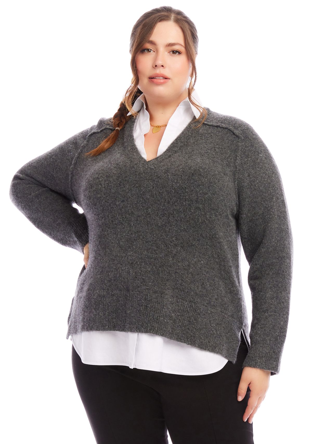 Plus Size Layered Sweater