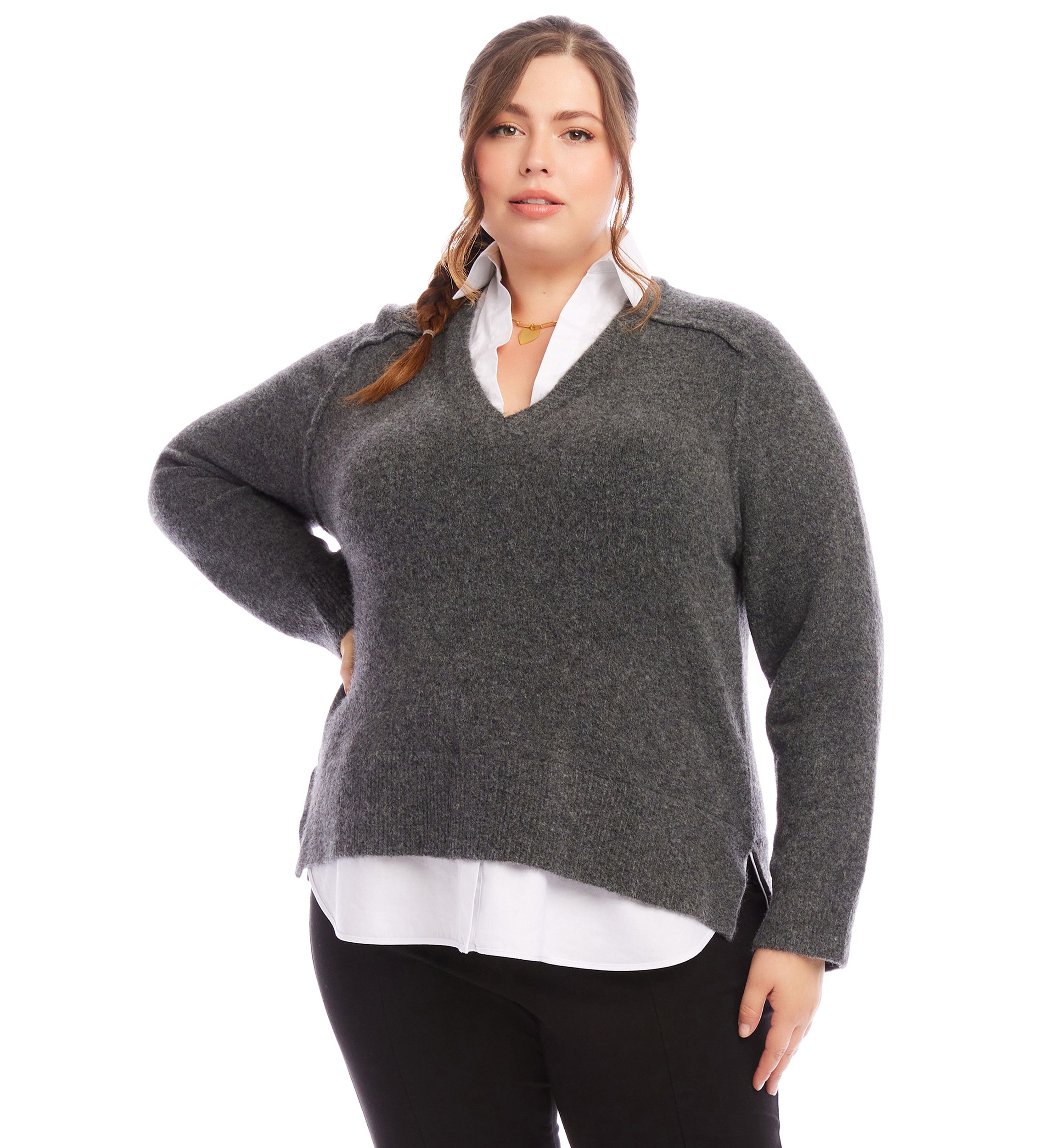 Plus Size Layered Sweater