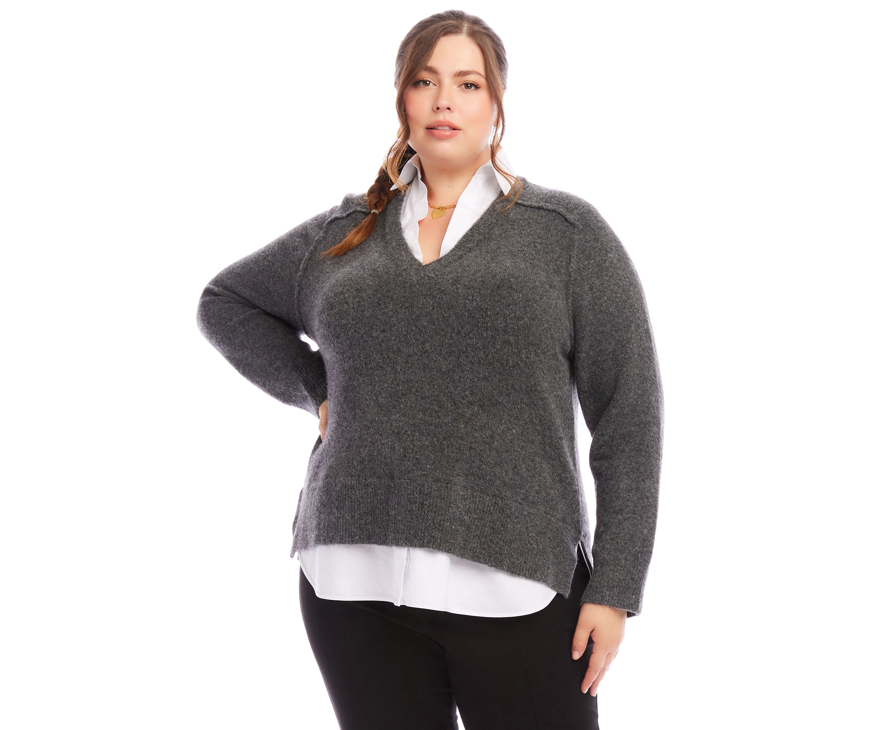 Plus Size Layered Sweater