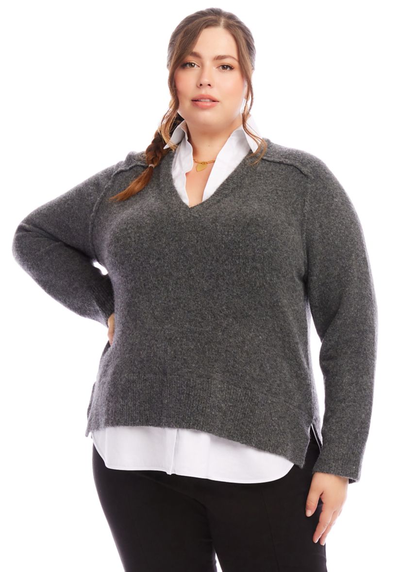 Plus Size Layered Sweater