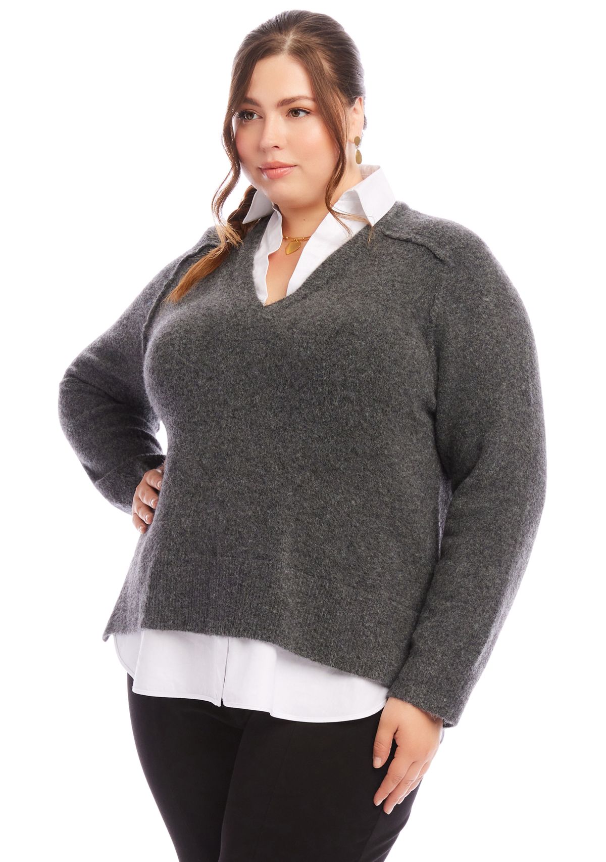 Plus Size Layered Sweater