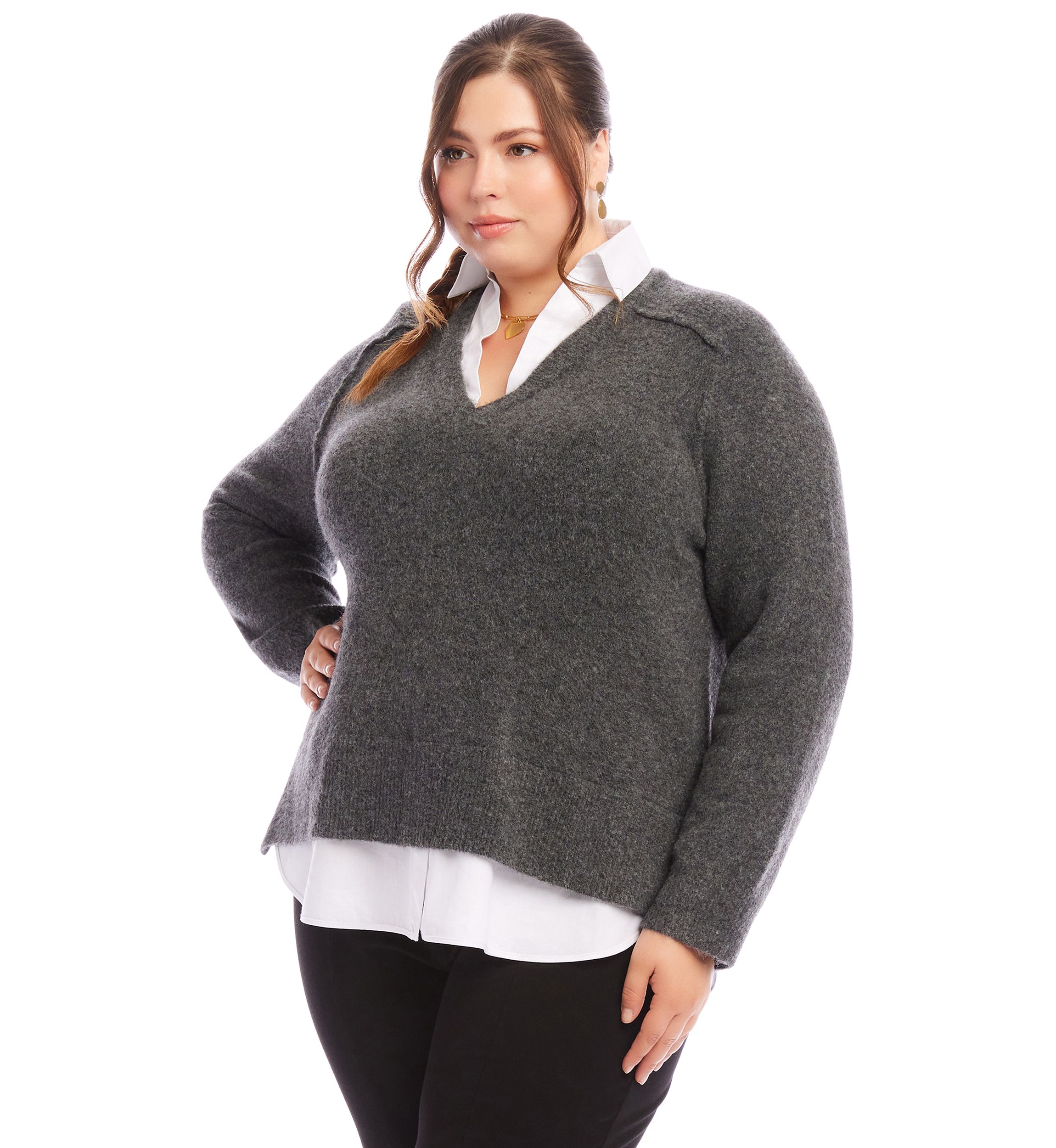 Plus Size Layered Sweater