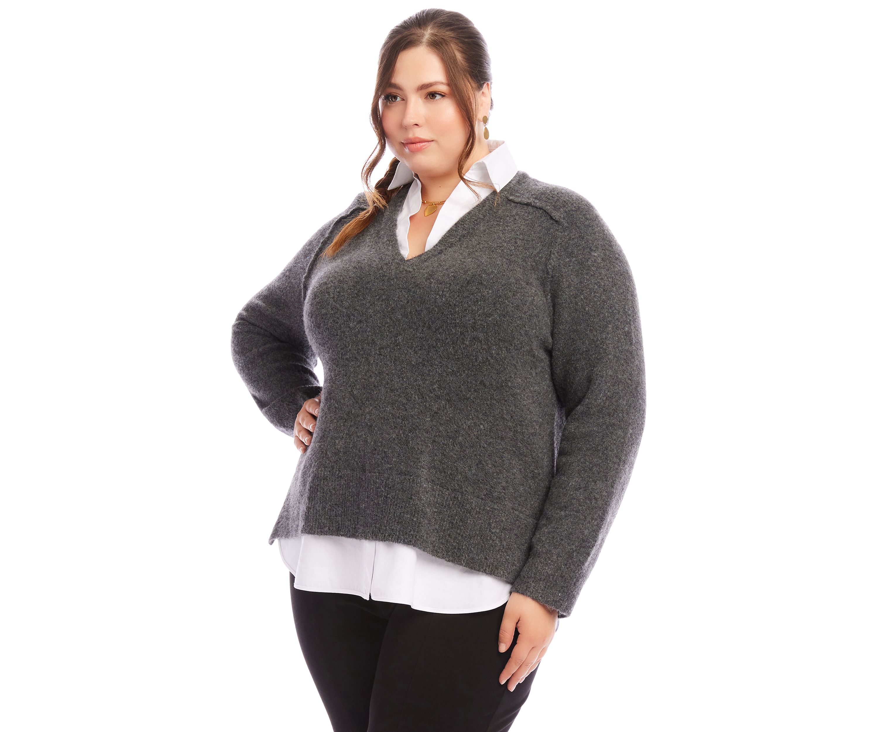 Plus Size Layered Sweater