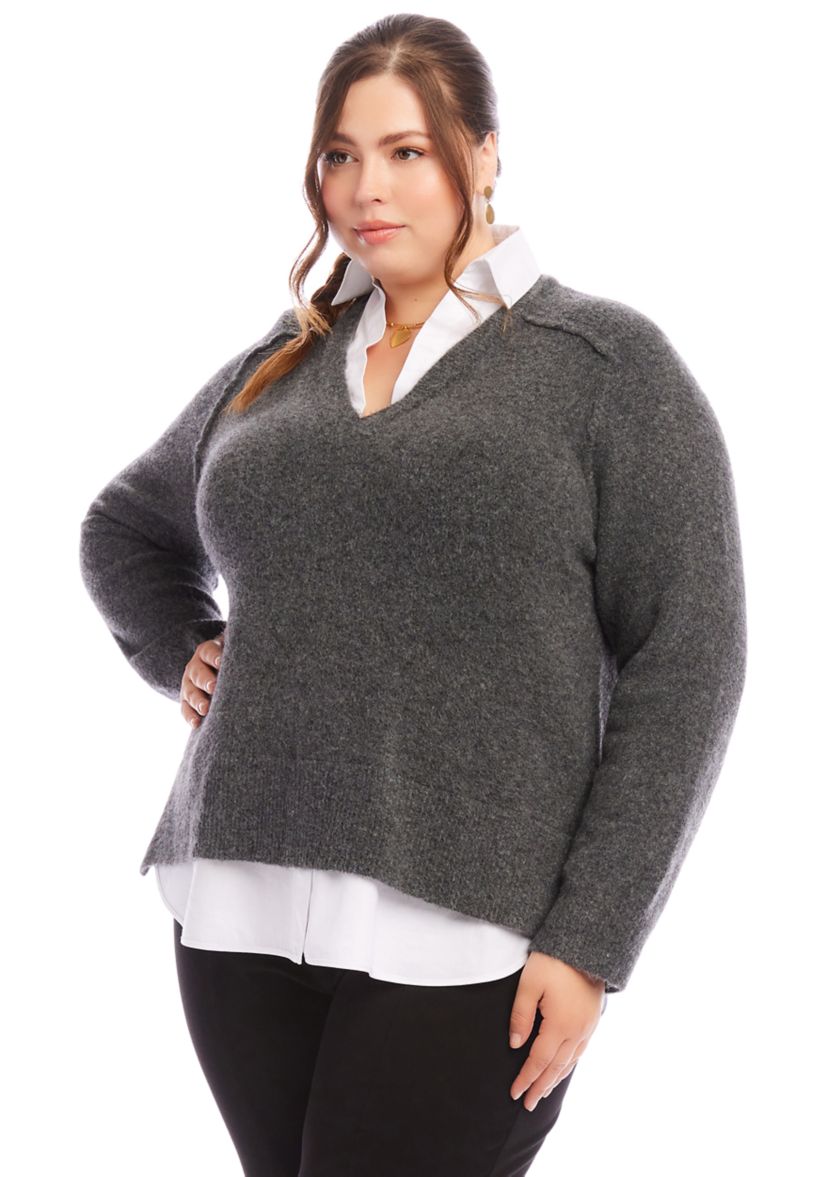 Plus Size Layered Sweater