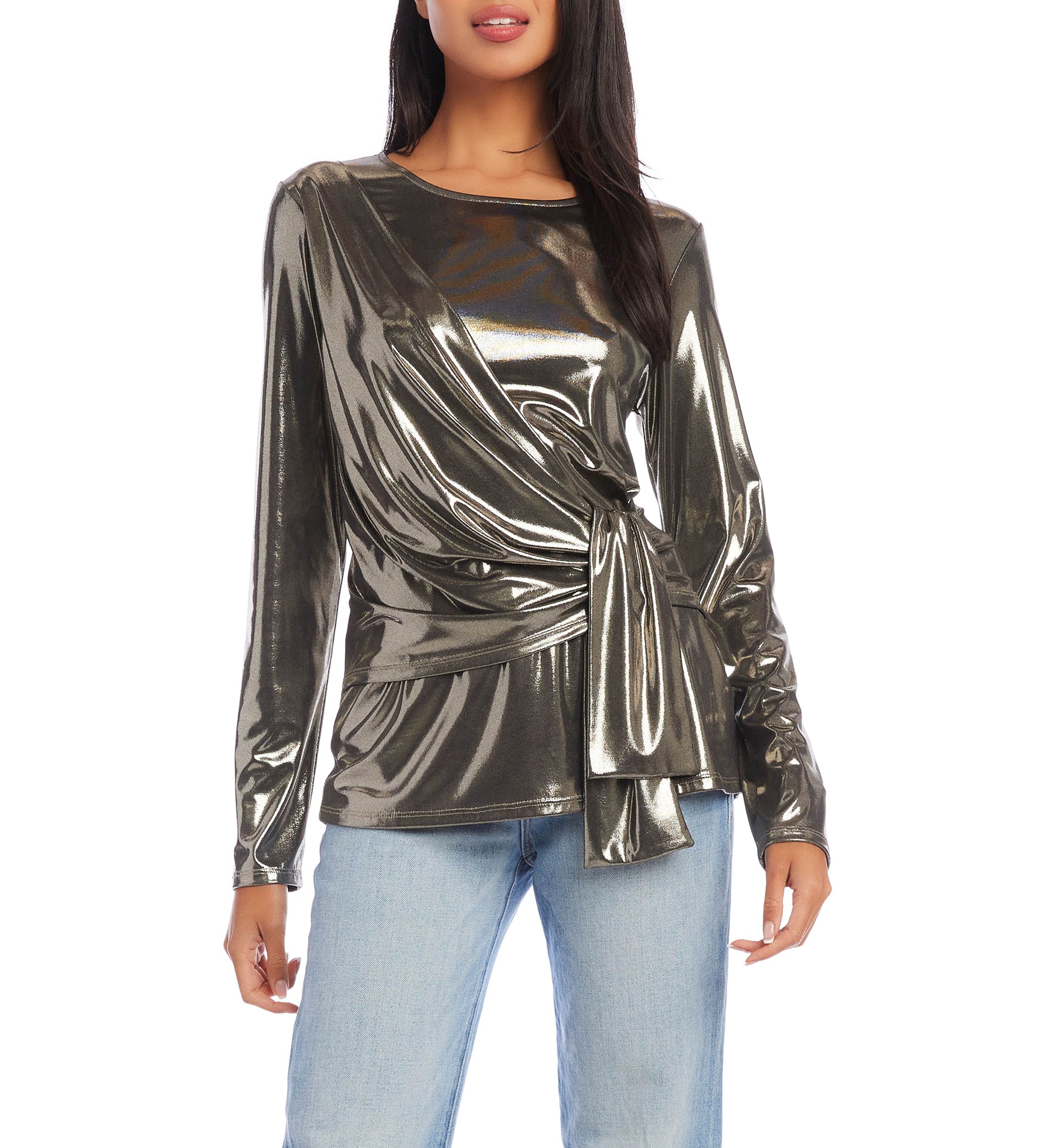 Petite Size Drape Front Top