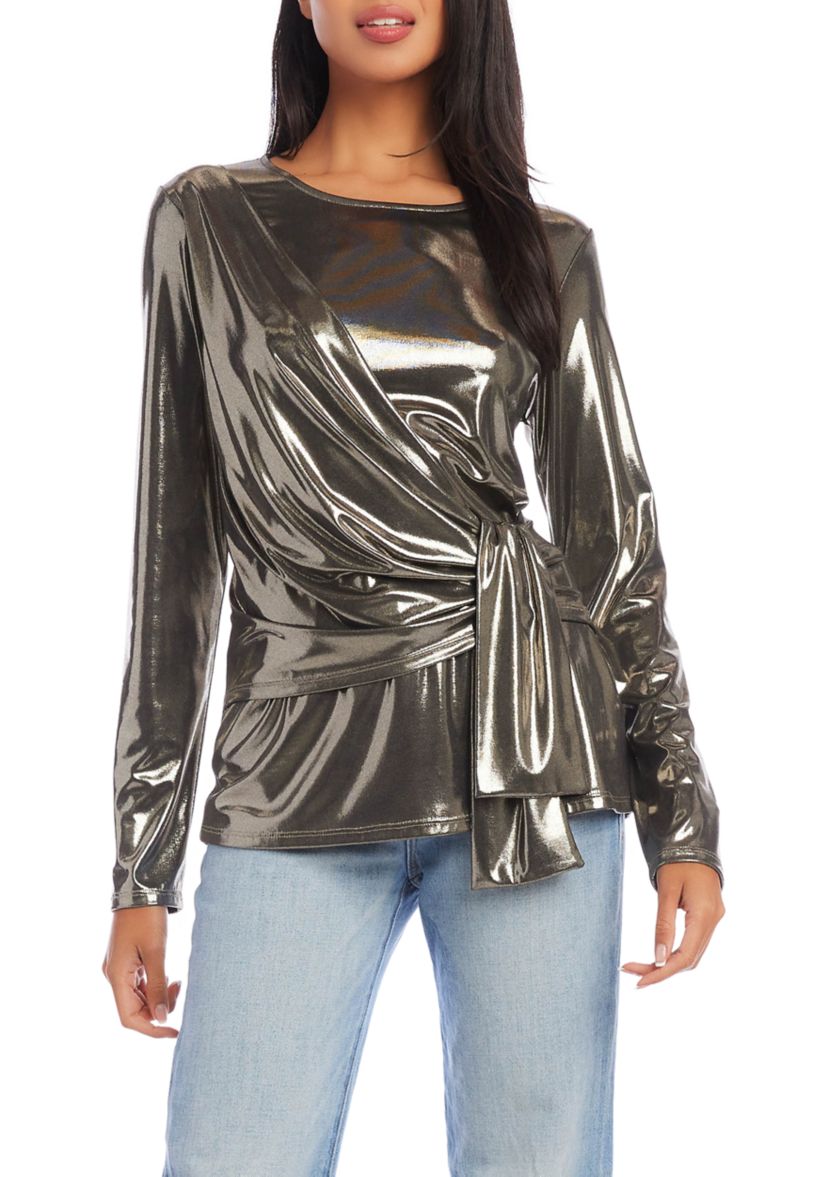 Petite Size Drape Front Top
