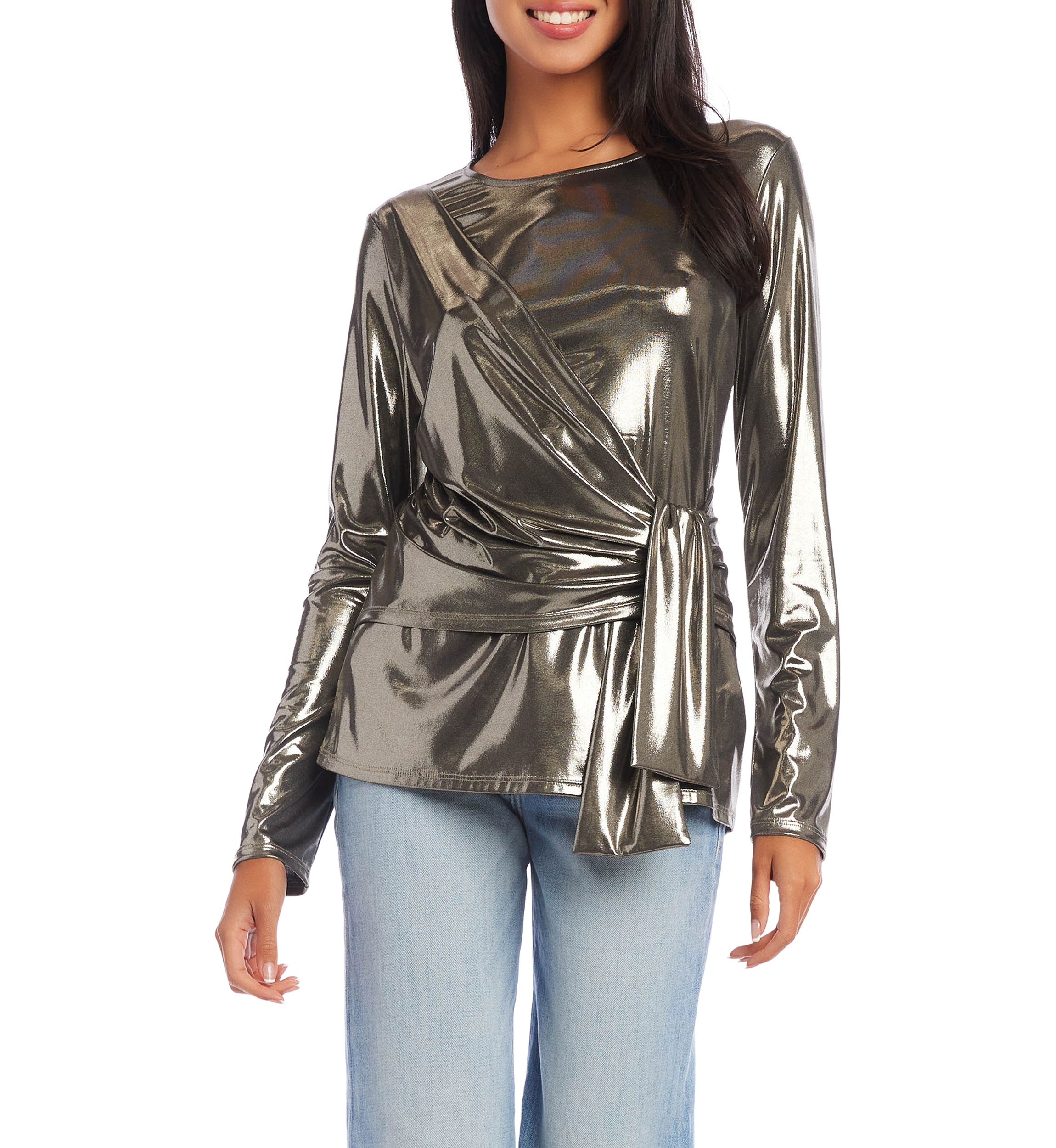 Petite Size Drape Front Top