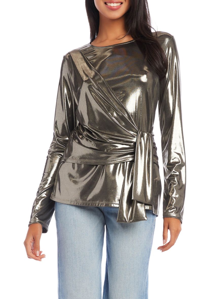 Petite Size Drape Front Top