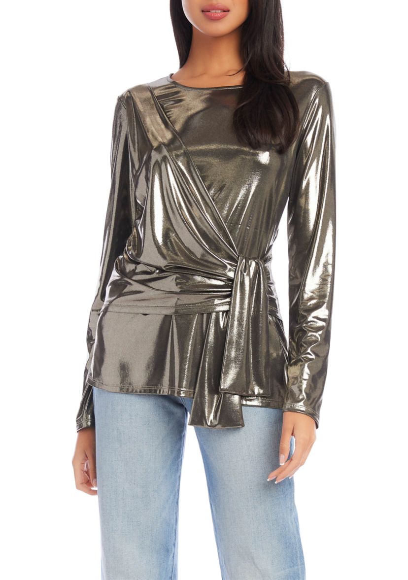 Petite Size Drape Front Top