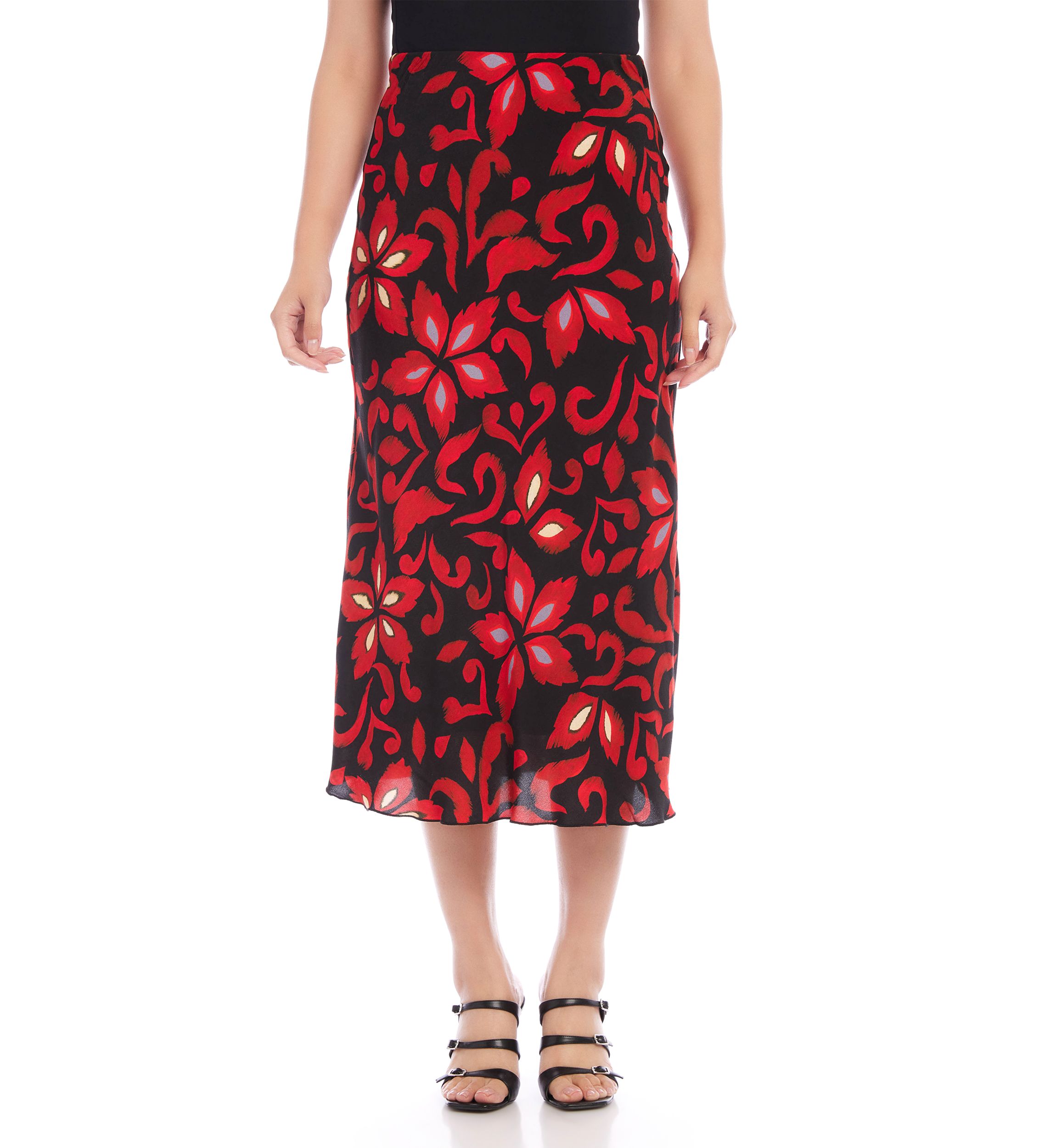Womens Bias Cut Midi Skirt