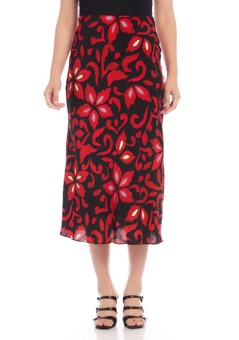 Womens Bias Cut Midi Skirt
