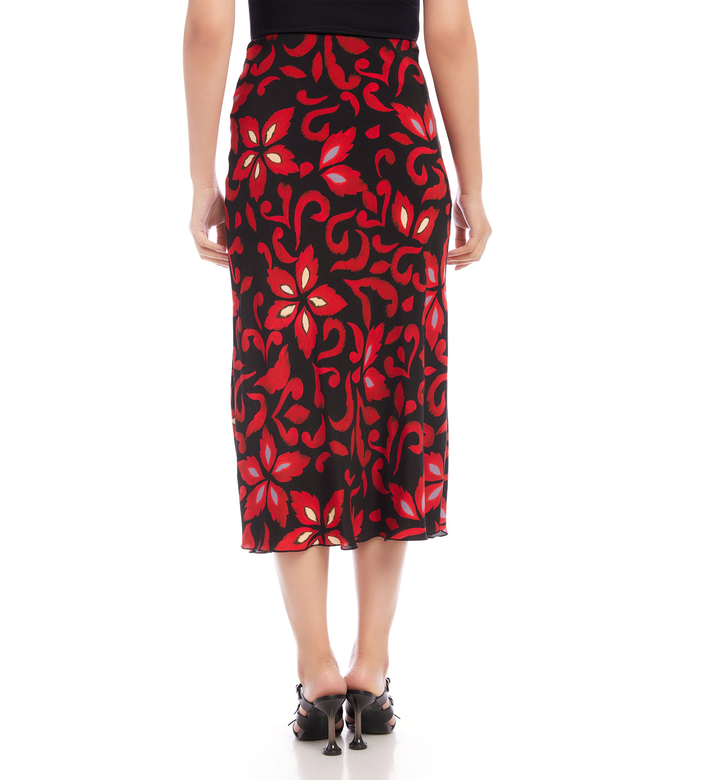 Womens Bias Cut Midi Skirt