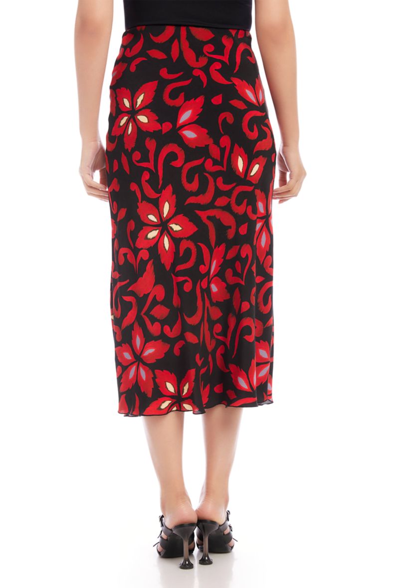 Womens Bias Cut Midi Skirt
