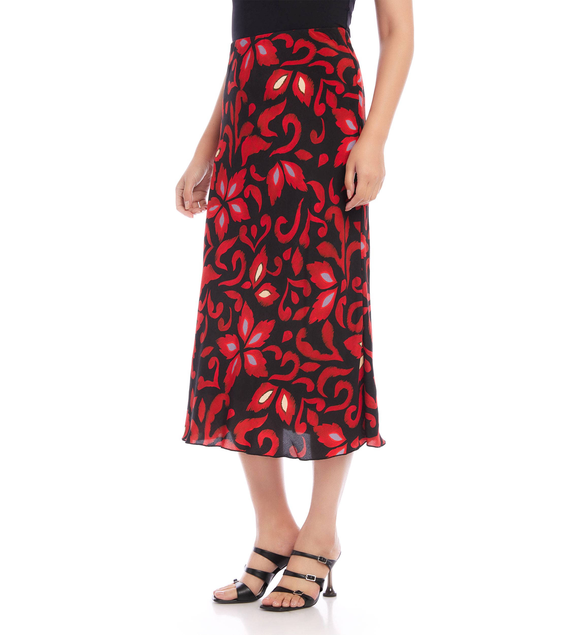 Womens Bias Cut Midi Skirt