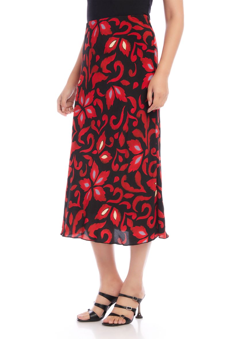 Womens Bias Cut Midi Skirt