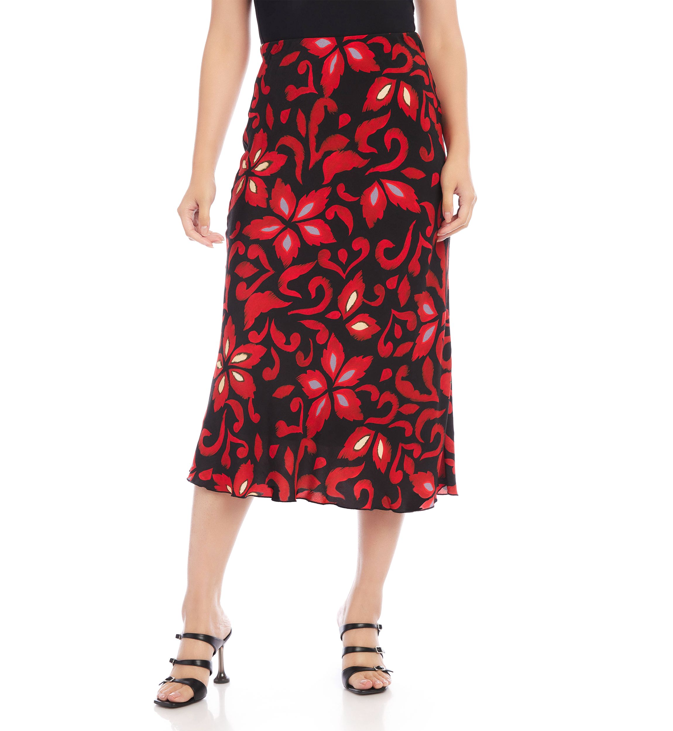 Womens Bias Cut Midi Skirt