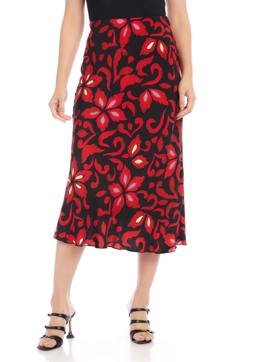 Womens Bias Cut Midi Skirt