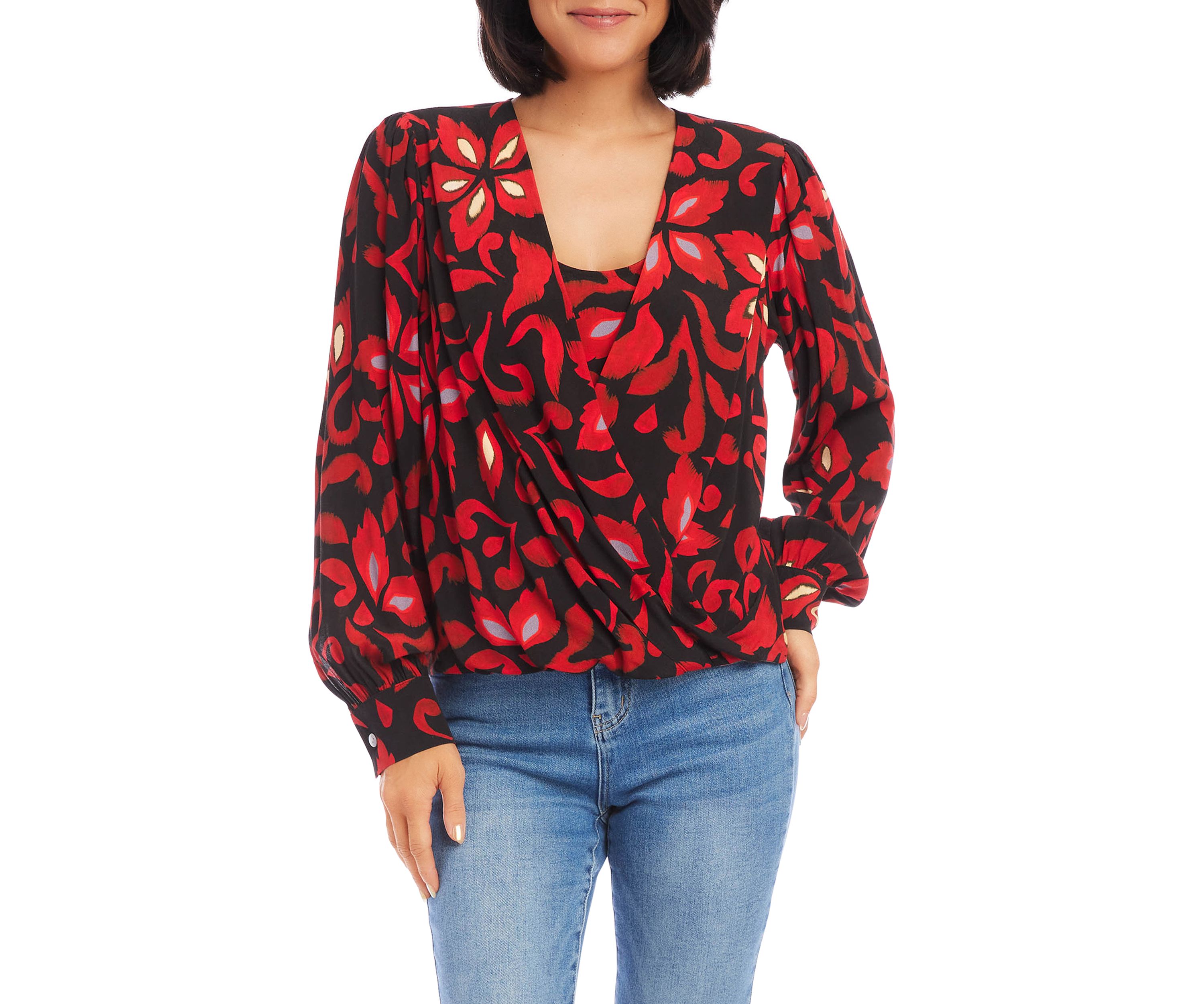 Petite Drape Front Top