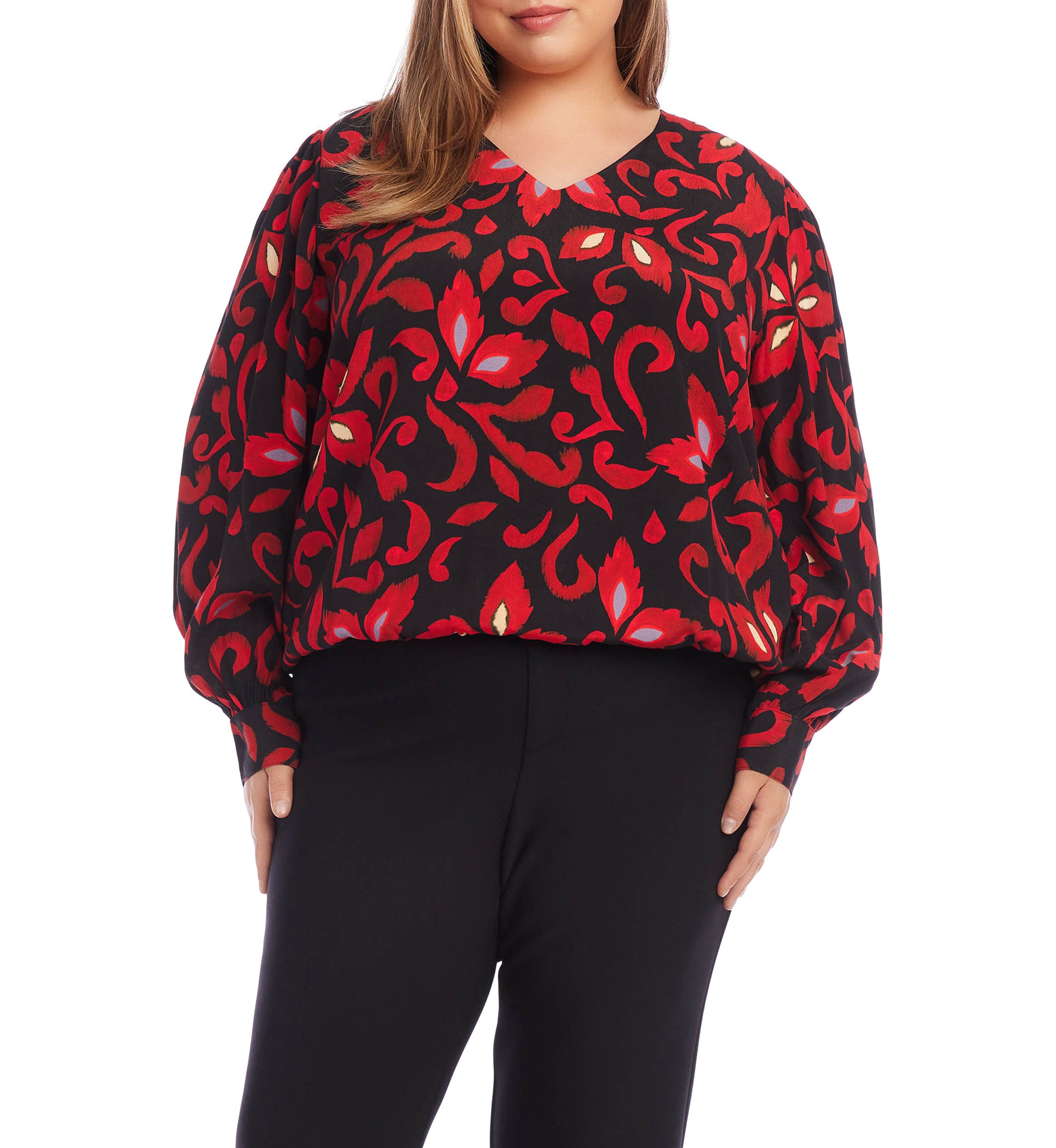 Plus Size V-Neck Blouse