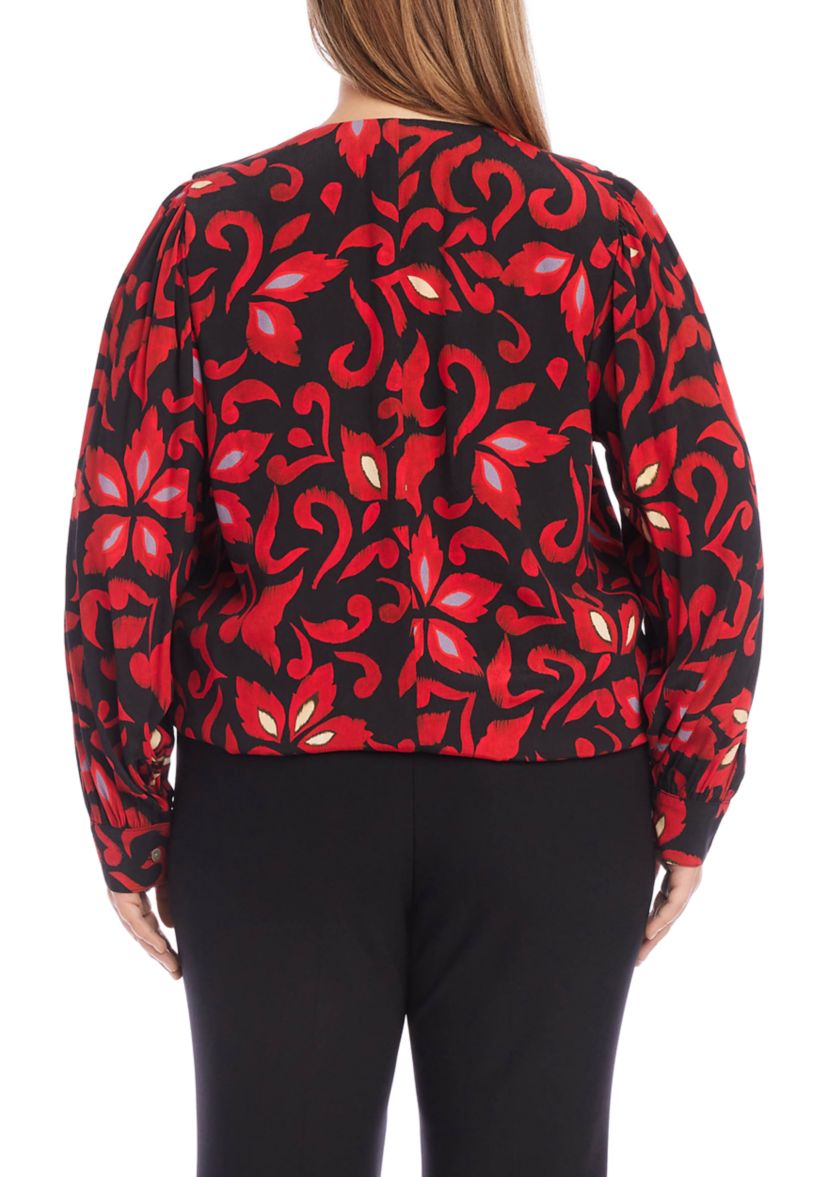 Plus Size V-Neck Blouse